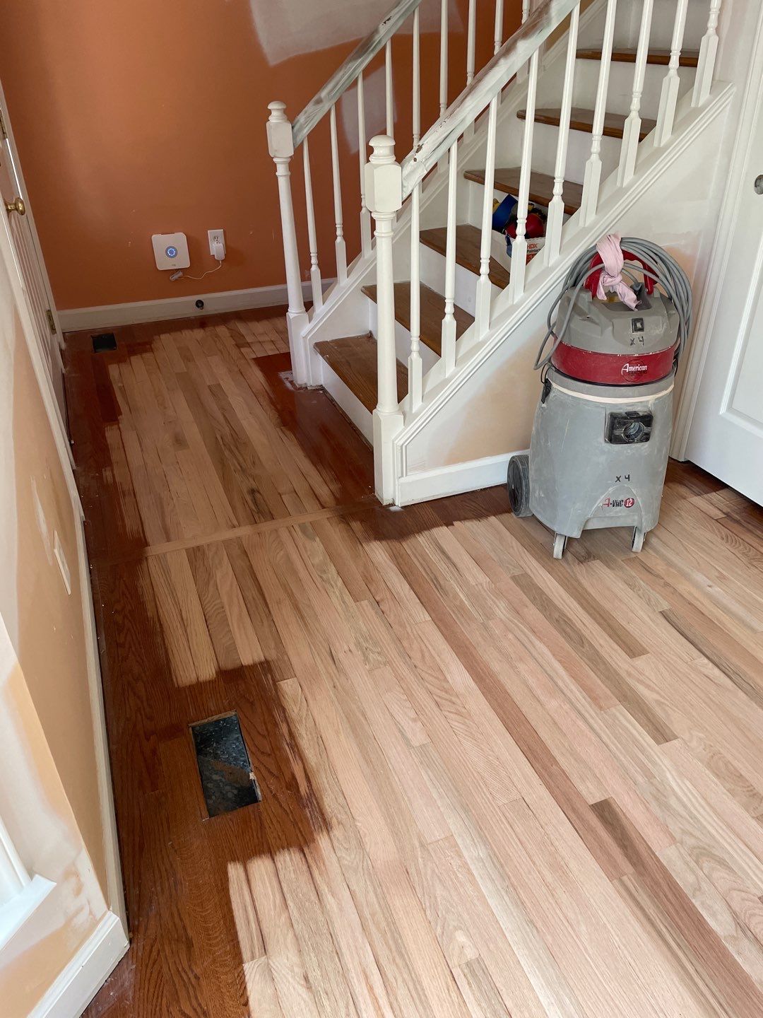 Red oak floor refinishing by Accent Custom Floors