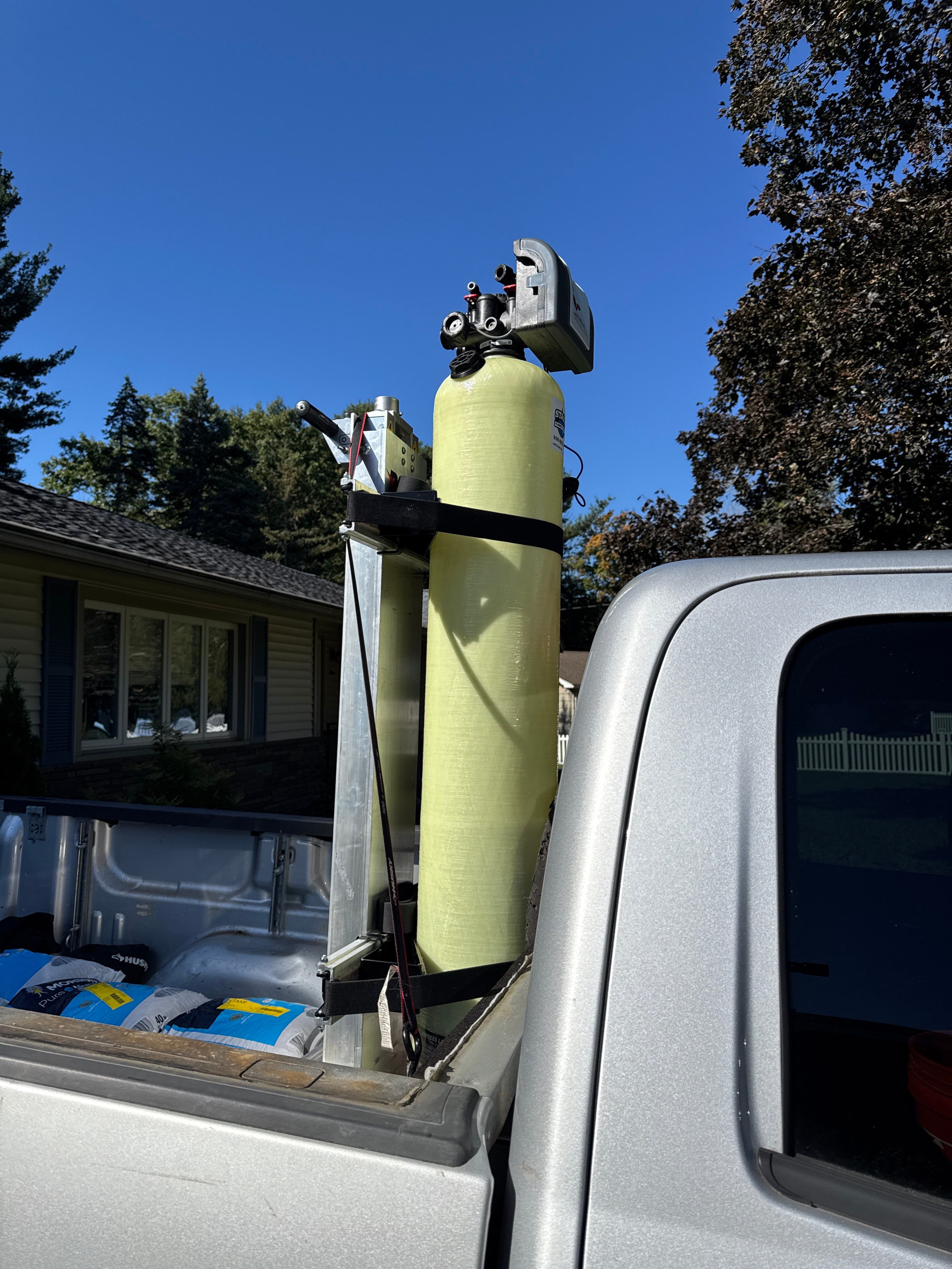 Combination Water Softener and Carbon Filter Installation. by Stake Plumbing and Heating