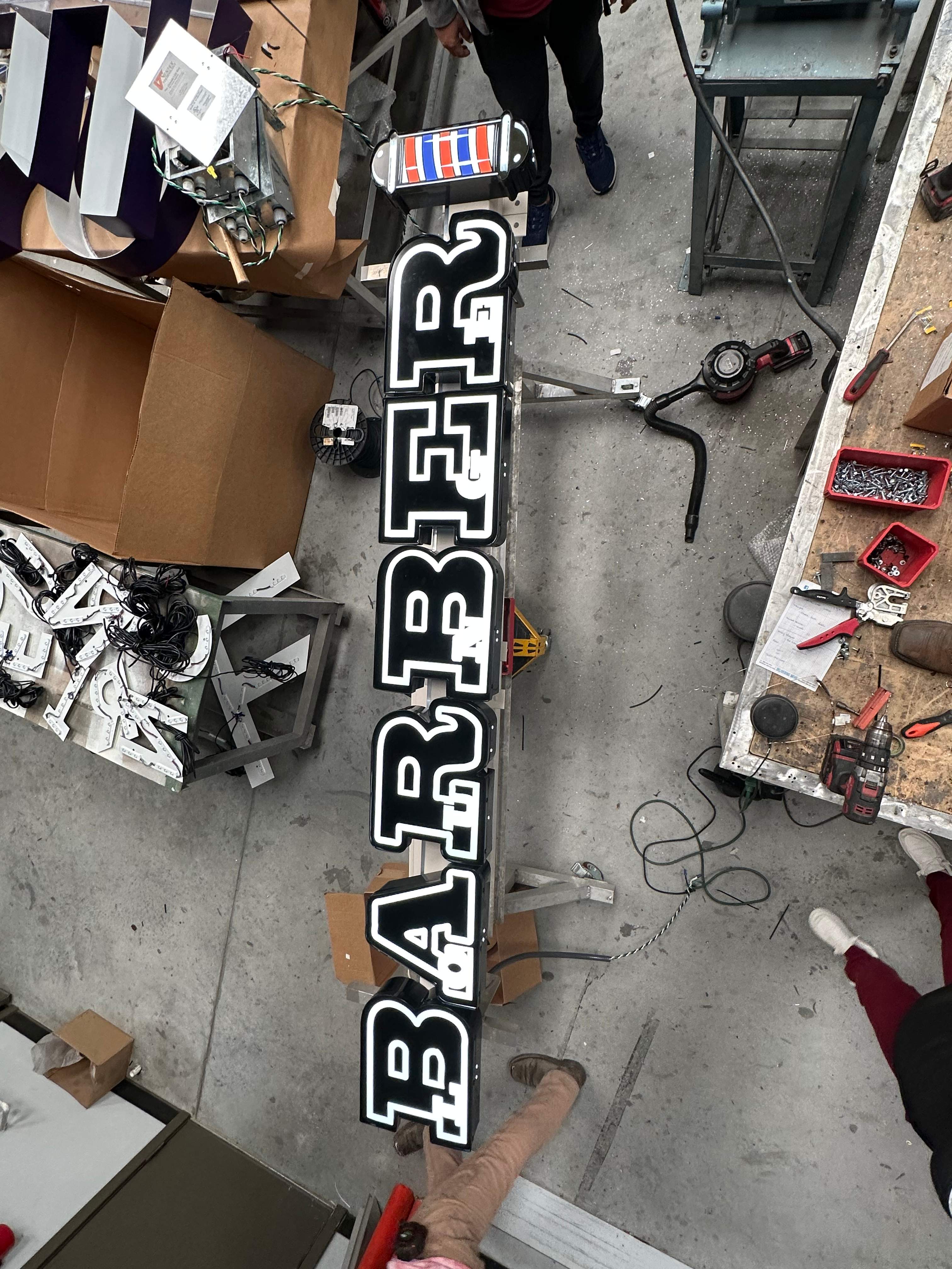 Channel Letters for A&J Barber by SignCrafters