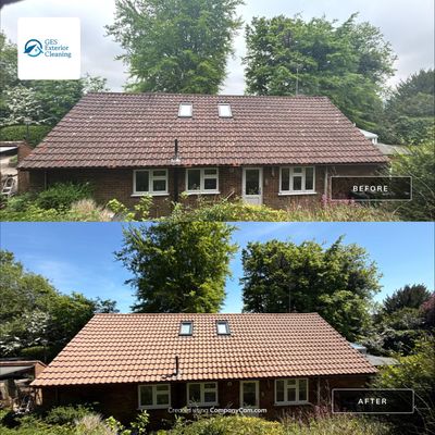 Roof Clean - Biocide Treatment using Honda 15lpm Low Pressure Washing Machine