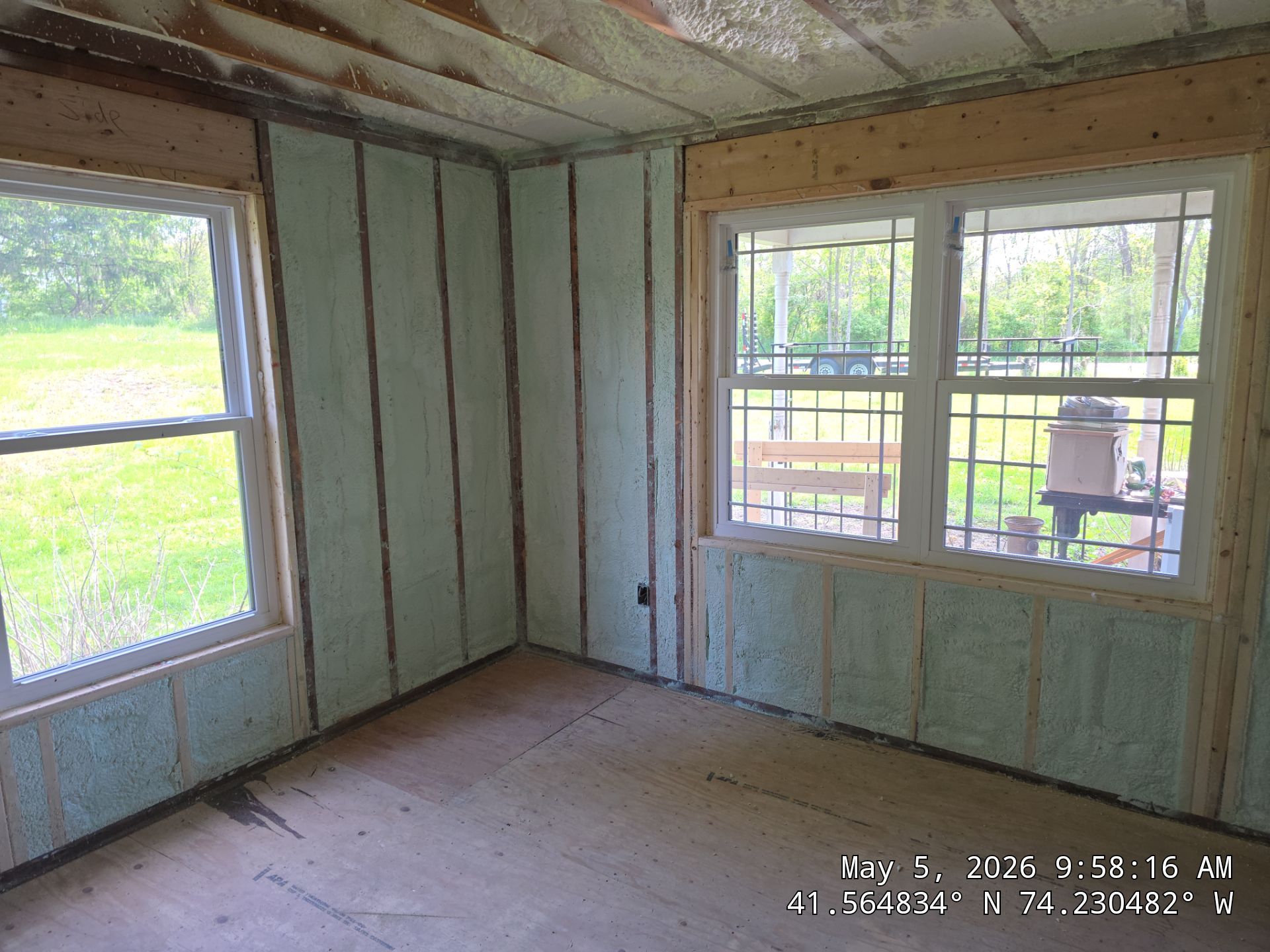 Exterior Walls using Closed Cell Spray Foam by NYS Foam & Energy