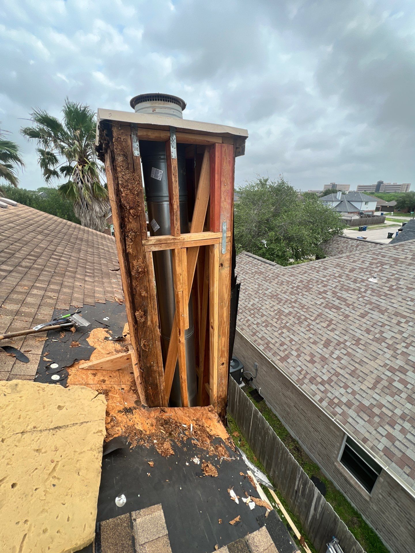 Chimney looks good but its BAD! by Bayfront Roofing and Construction