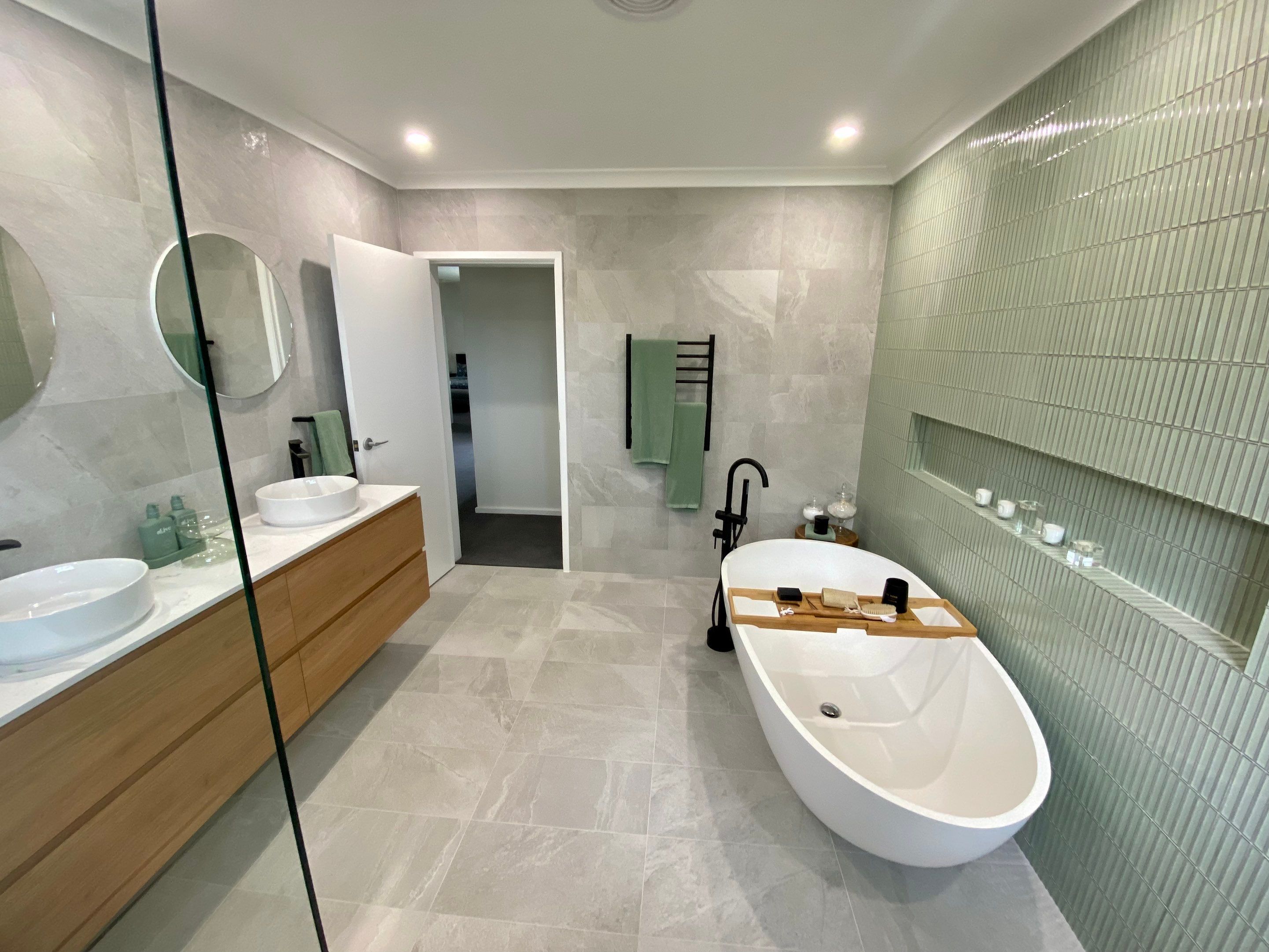 Bathroom Renovation using XROCK 36W White natural 300 x 600 by Re-seal Bathrooms