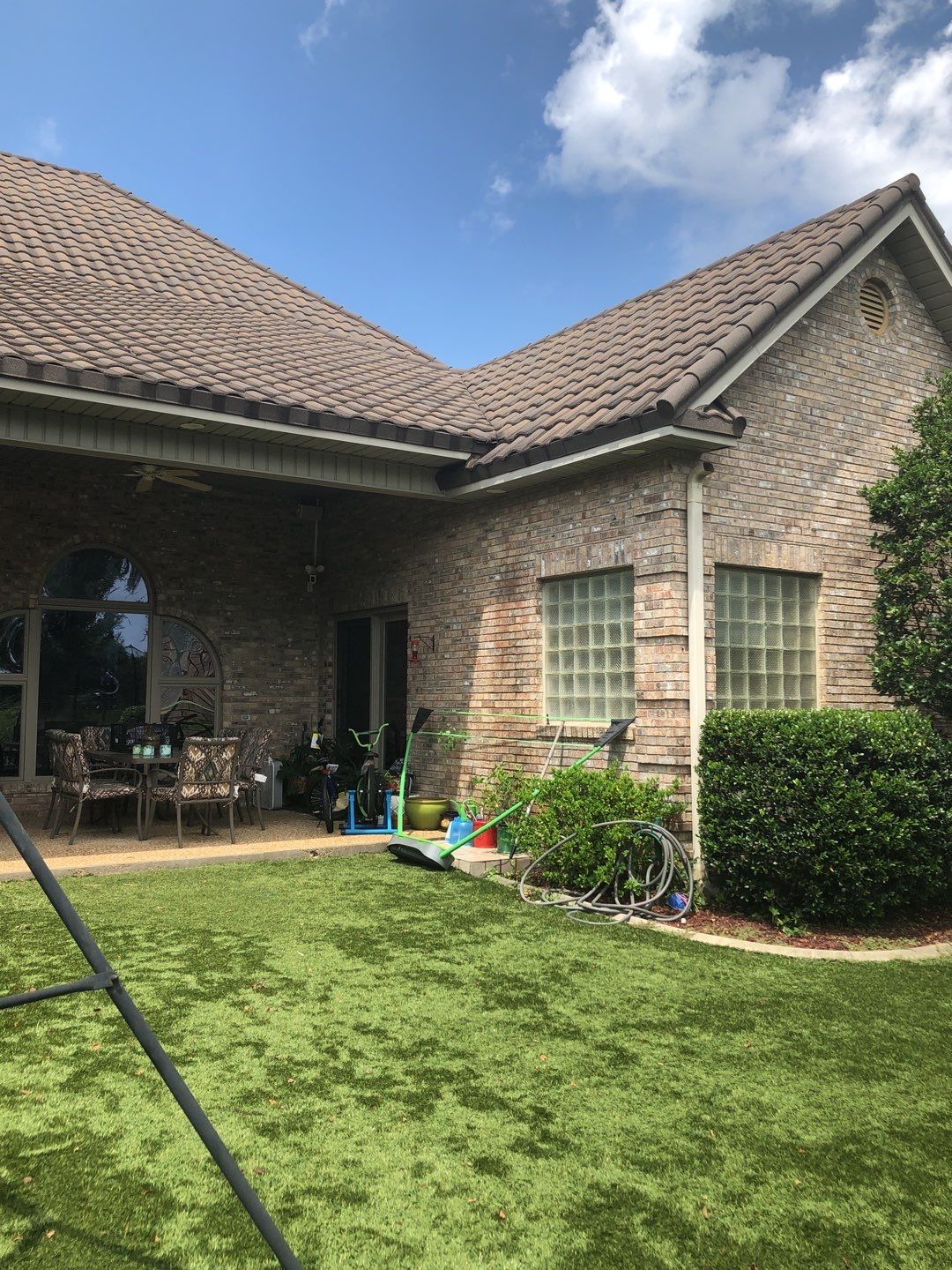 Seamless Gutter Installation with Wicker Color K-Style Gutters and LeafBlaster Pro Mesh Gutter Guards by Gutter Professors