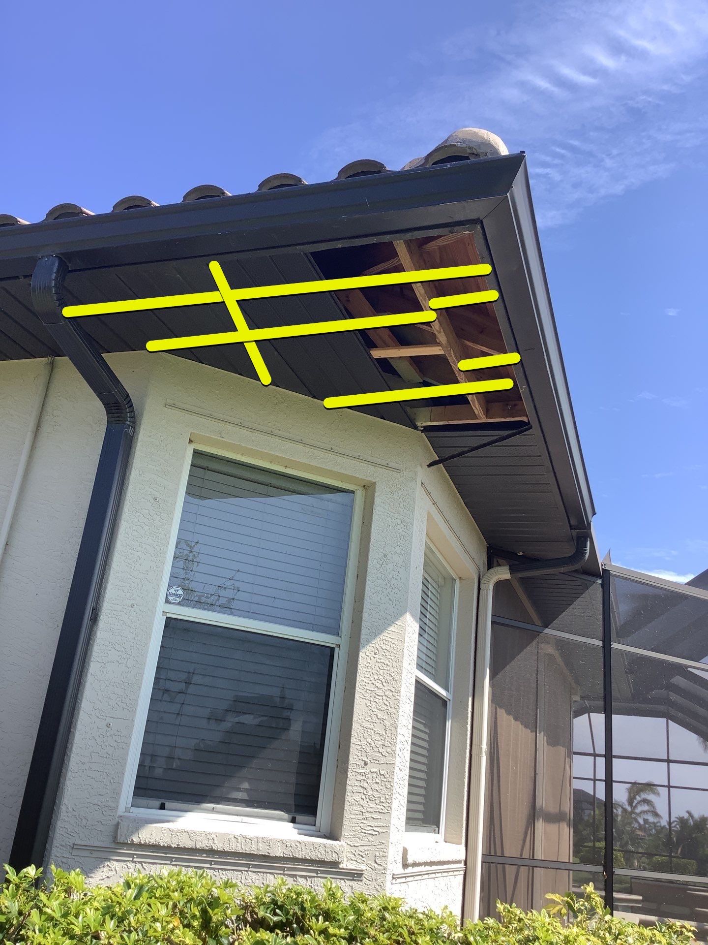Dark Bronze Soffit Installation in Sarasota FL by Gutter Professors
