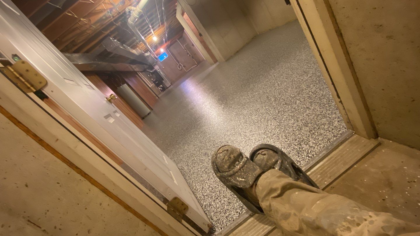 Basement Floor Color is Domino by Your1DayFloor.com