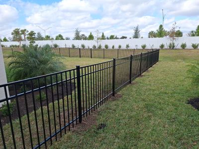 Aluminum Fence Installation using 4ft 3 Rail Black Aluminum Fence