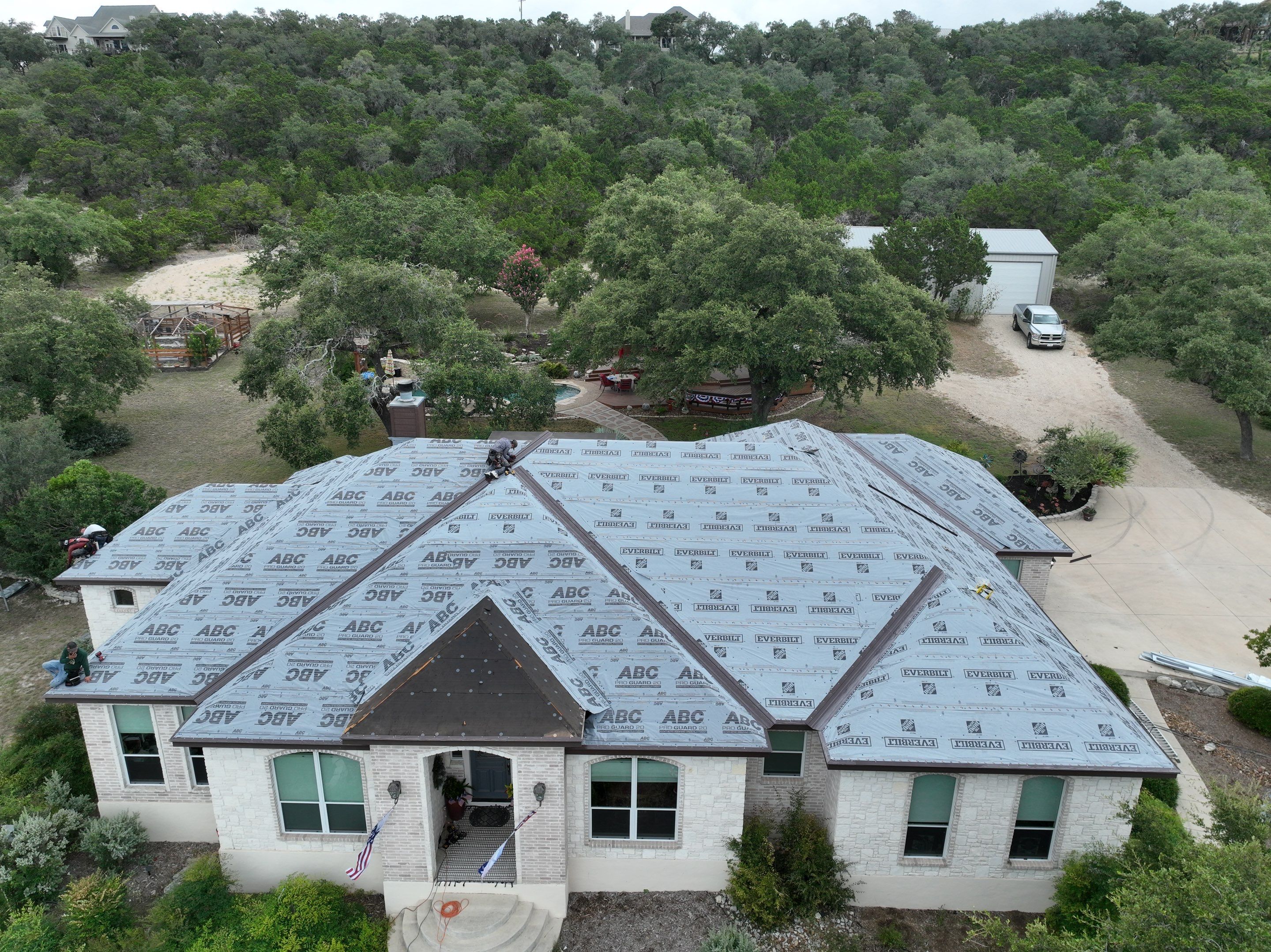 Residential Metal Roof Installation using McElroy Metal by Premier Roofing and Contracting