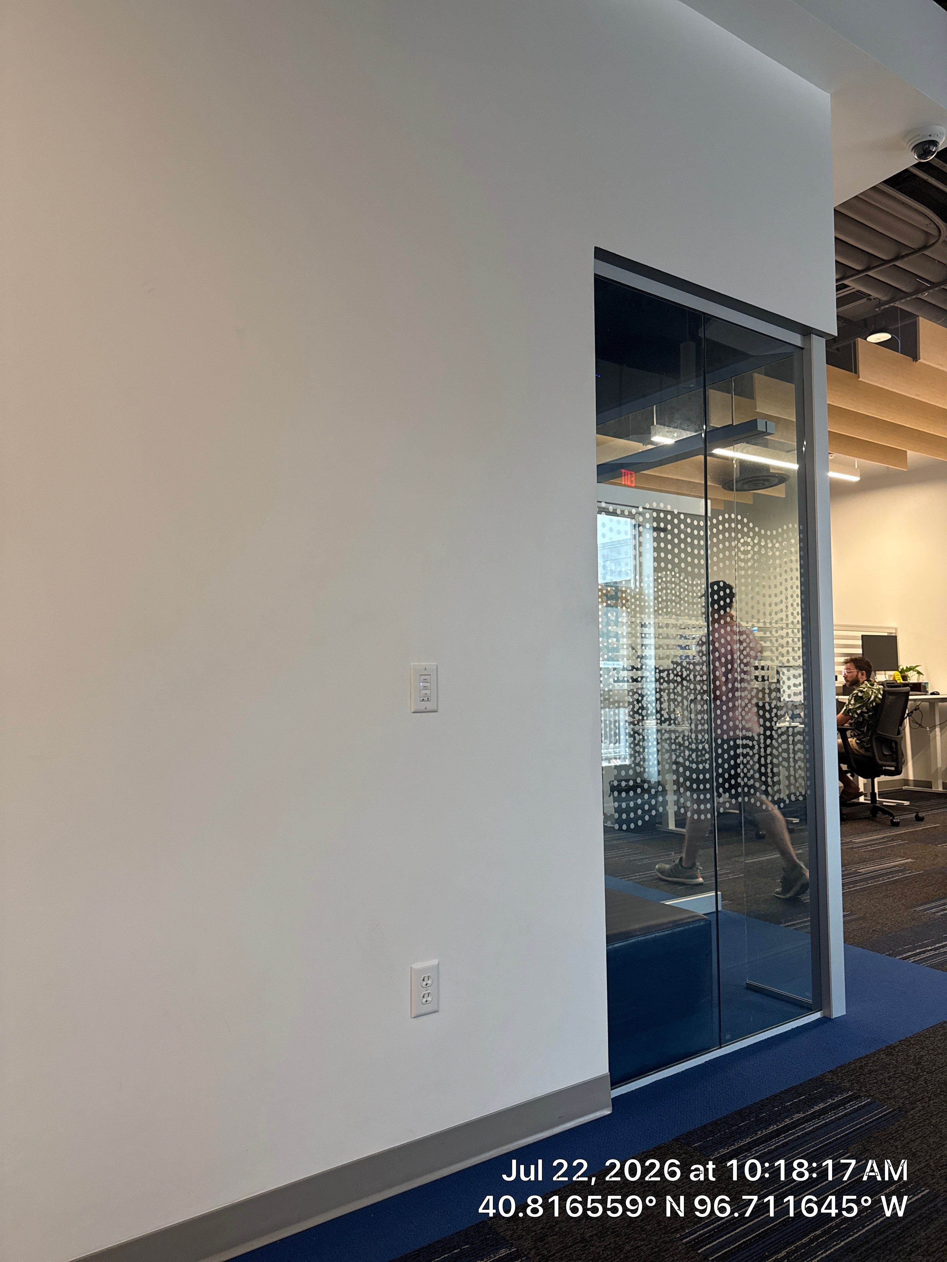 Modern Office Interior Renovation and Acoustic Baffle Installation by CompanyCam Sales Demo