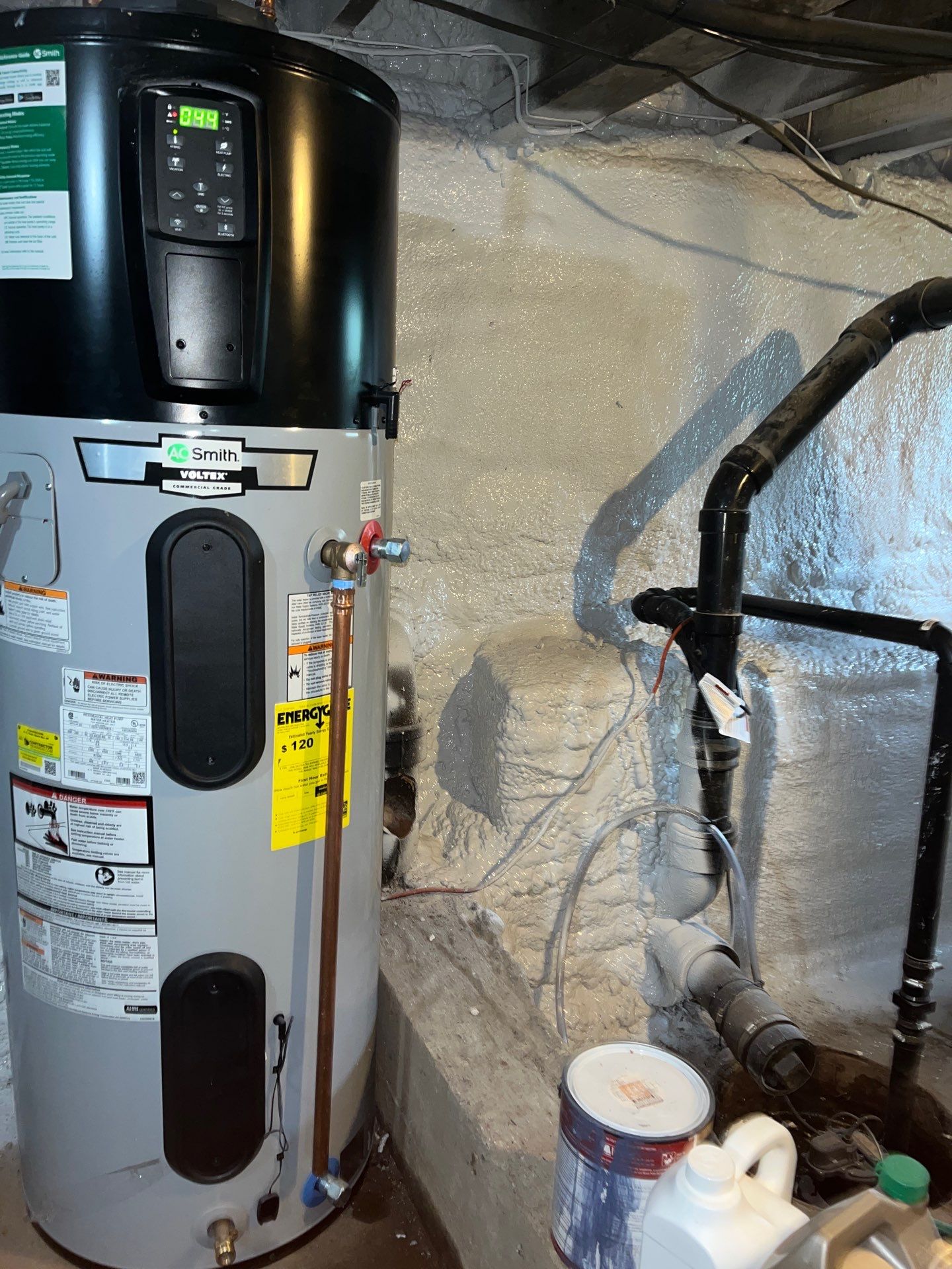Basement Exterior Walls using Closed Cell Spray Foam by NYS Foam & Energy