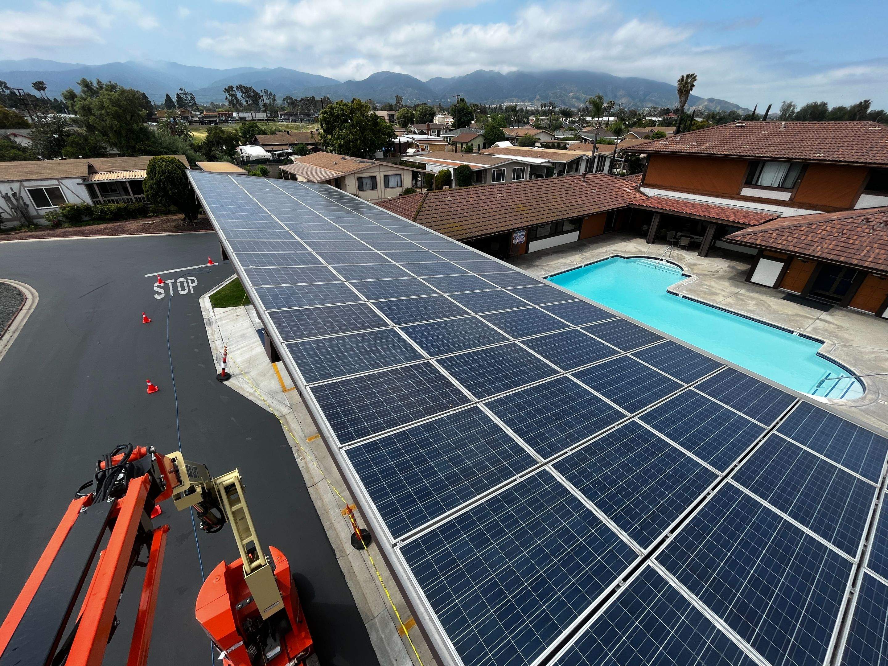 Carport Solar Panel Cleaning in Rowland Heights by Palm Coast Solar Cleaning