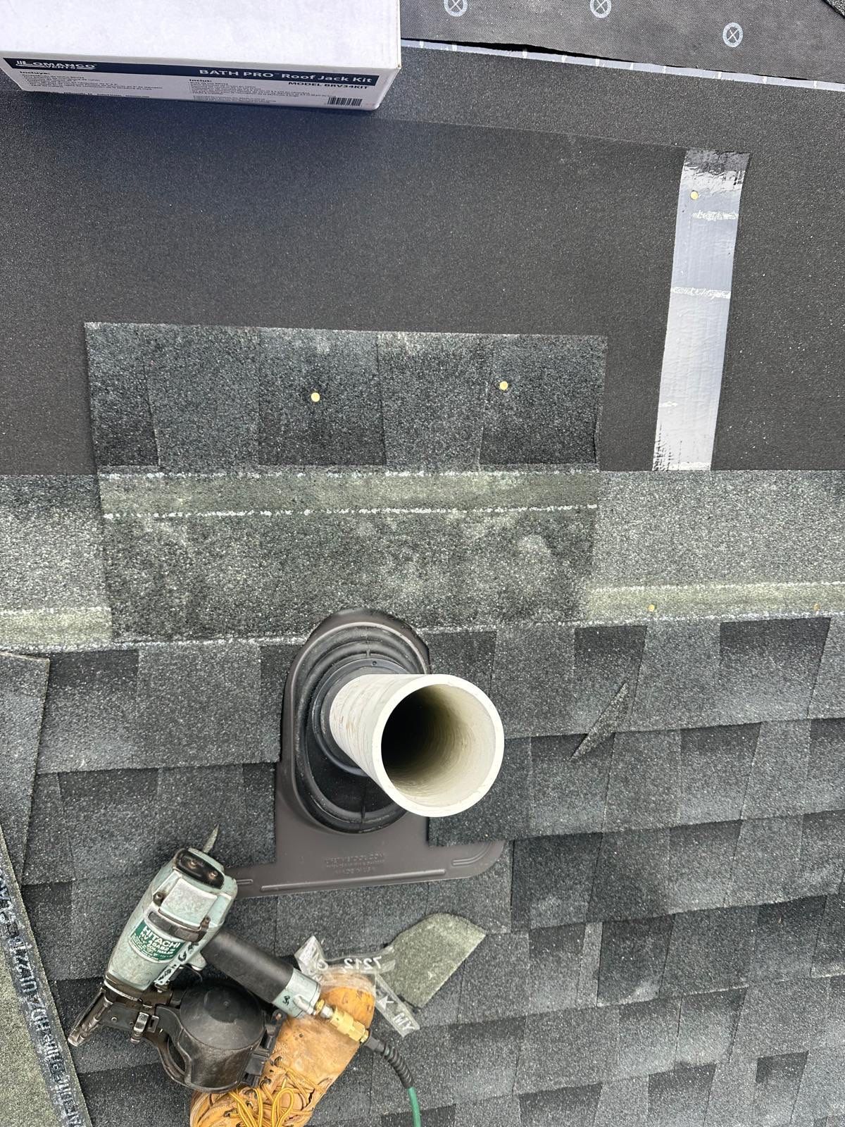 GAF Charcoal Roof Replacement with Vent Leak Repairs, PVC Fascia & Leaf Guard Gutters by Sensible Home Solutions