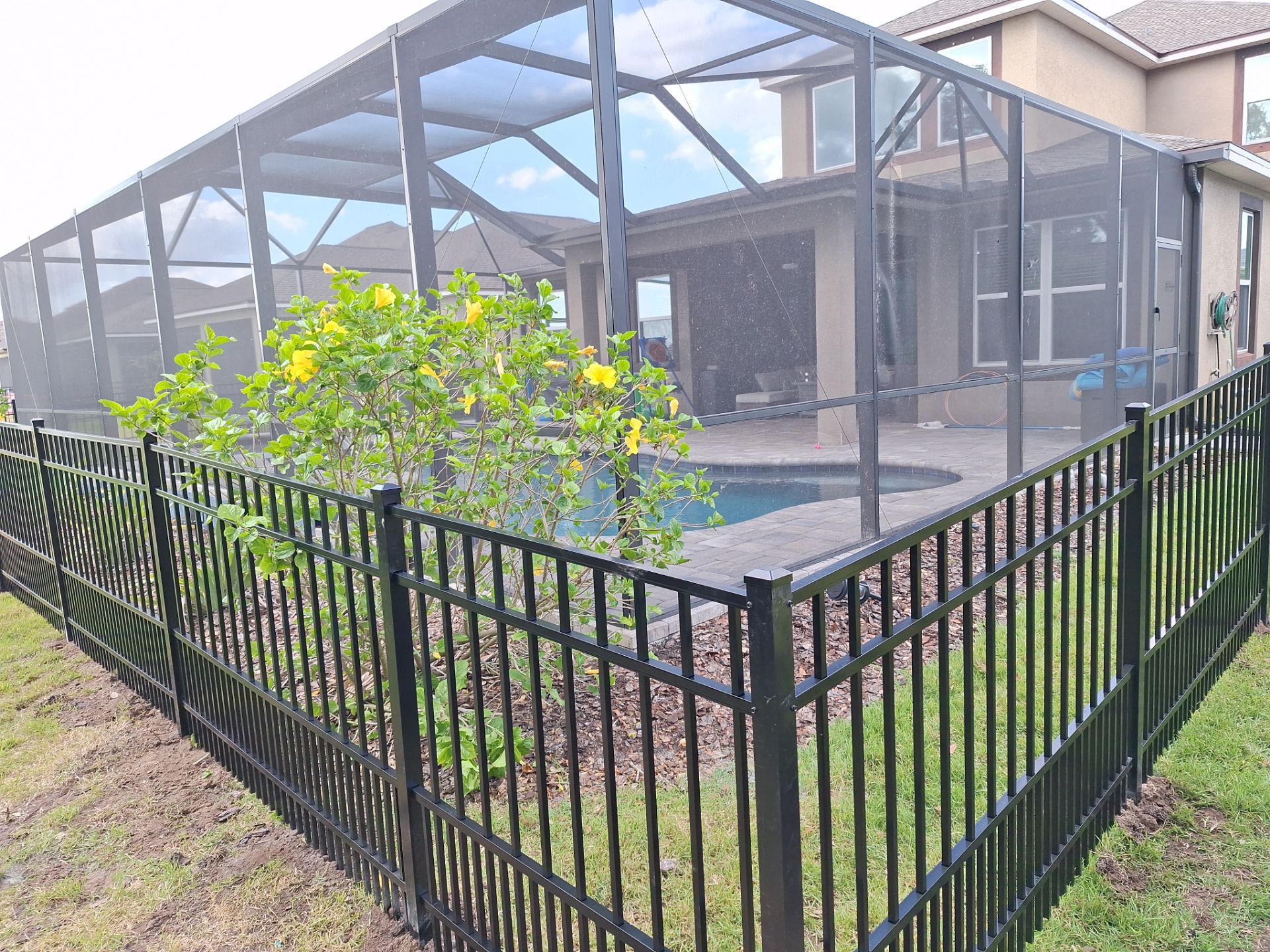 Aluminum Fence Installation using Puppy Picket by Asap fence and gates, LLC