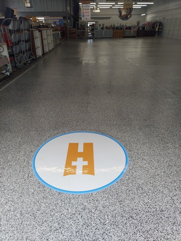 Interior Concrete Coating with Domino & Inlay by Copperhead Coatings