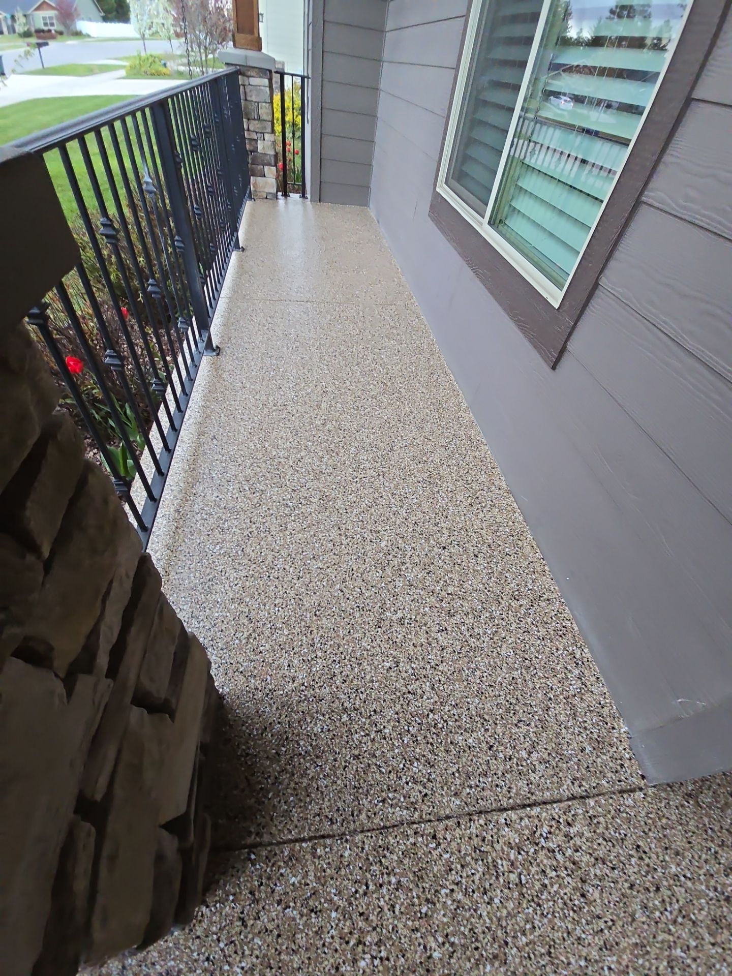 Patio Transformation using Sandstone by Croc Coatings, LLC