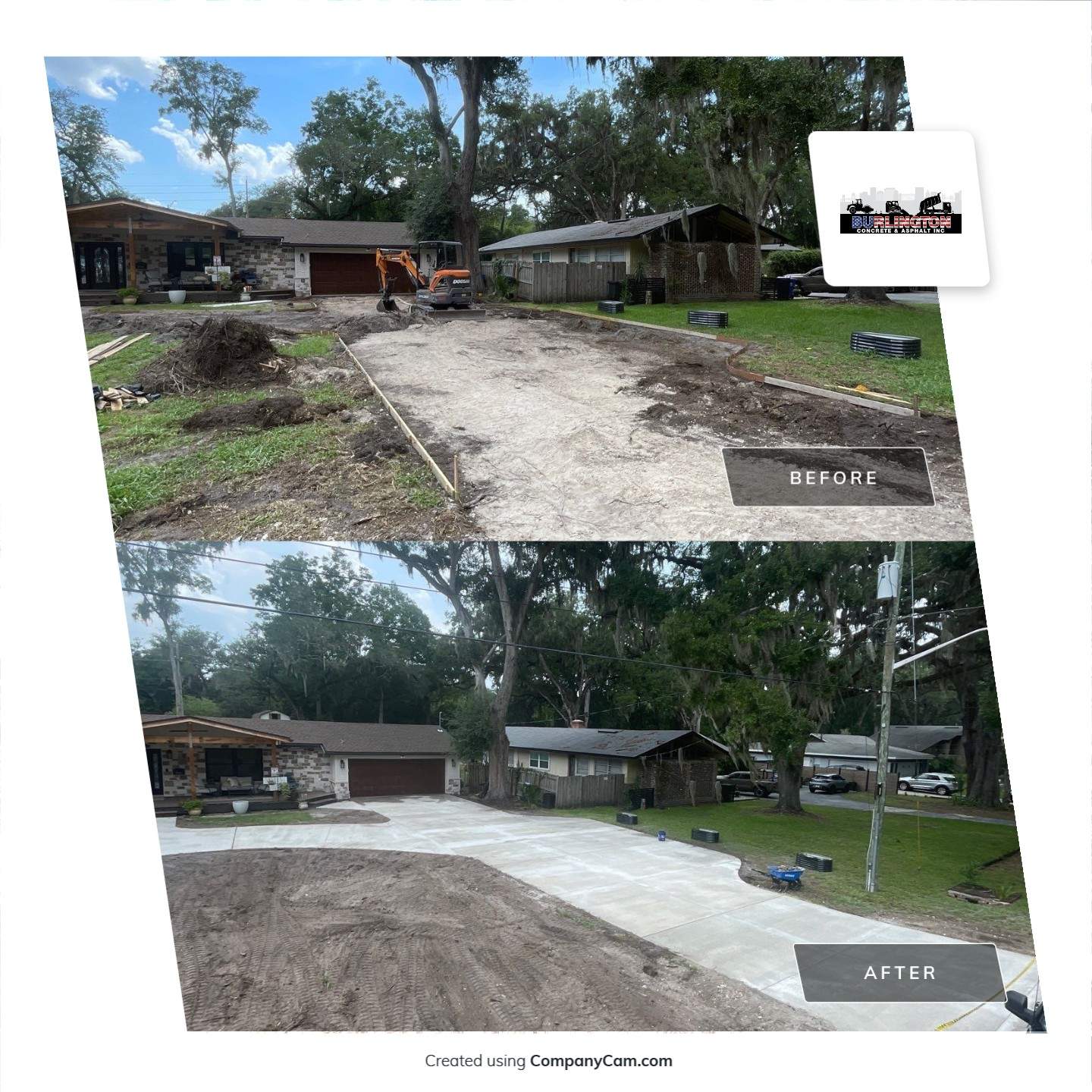 Concrete Driveway Replacement and Expansion in Orange Park by Burlington Concrete & Asphalt Inc