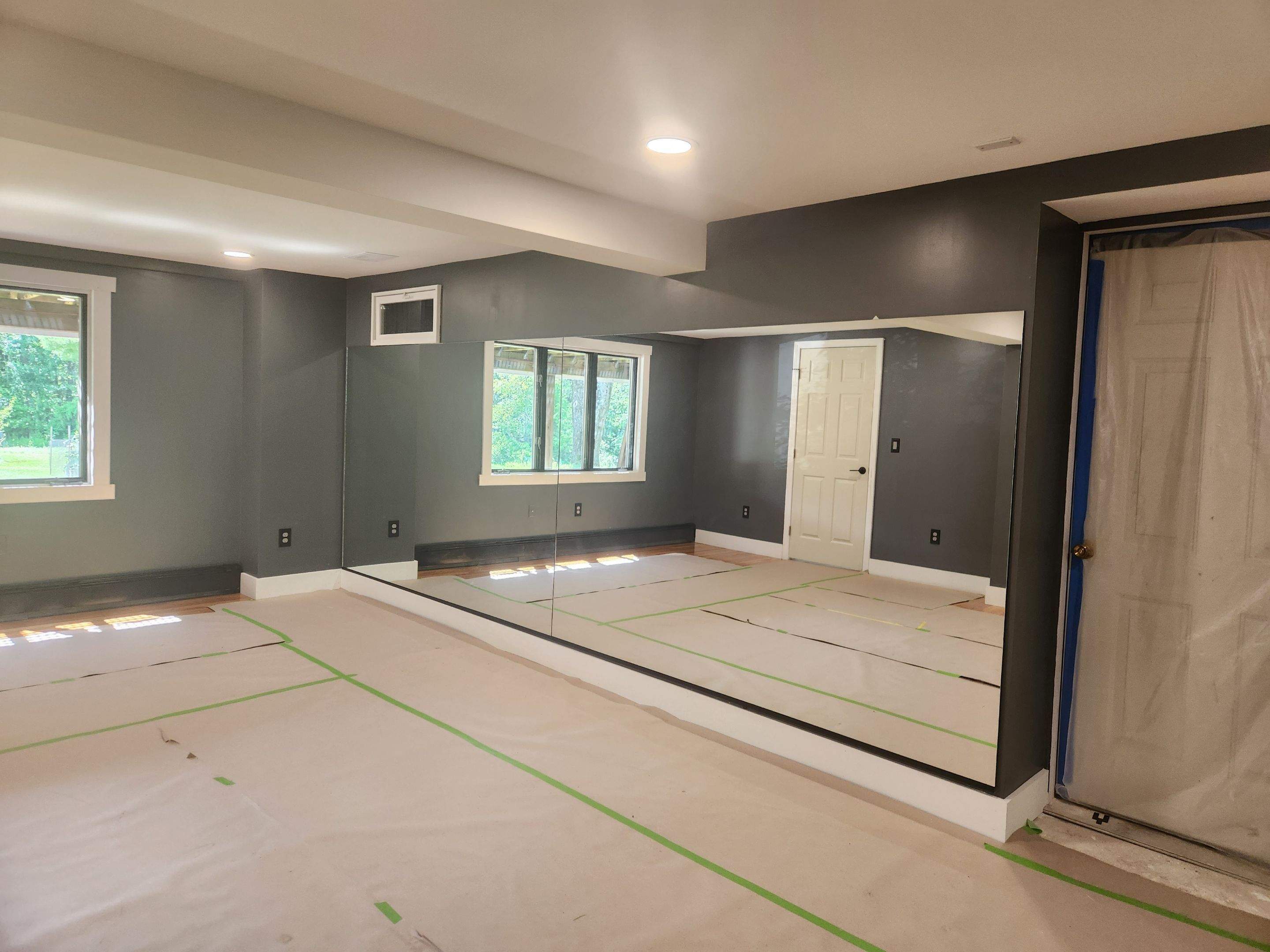 Residential Basement Dance Studio - Mirrored Walls by Cheshire Glass Company