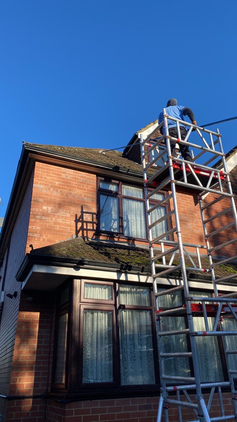 Roof Clean using Spider Lift by Ges Exterior Cleaning ltd
