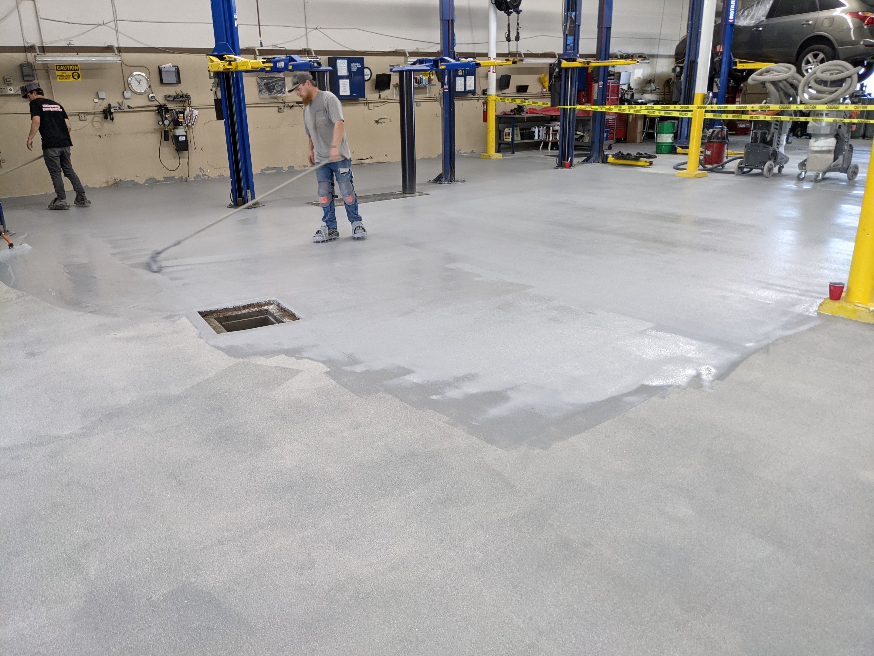 Commercial Floor Transformation using Penntek Shop Floor System by Croc Coatings, LLC