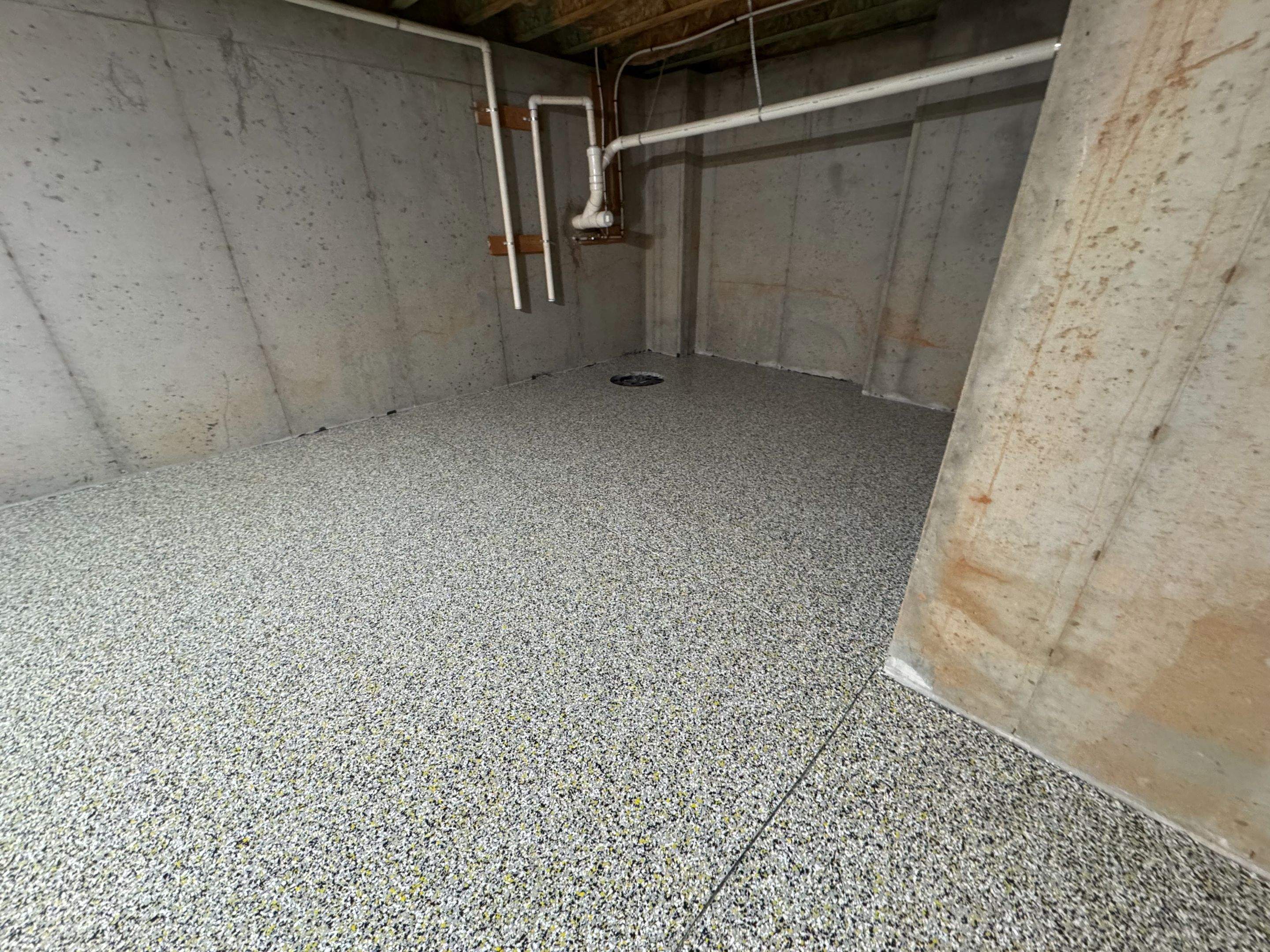 Custom Patio Overlay patios, Custom Flake Garage and Basement by Endure Concrete Coatings