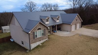 Residential Roofing Install - M Rib Exposed Fastener - Color Charcoal 