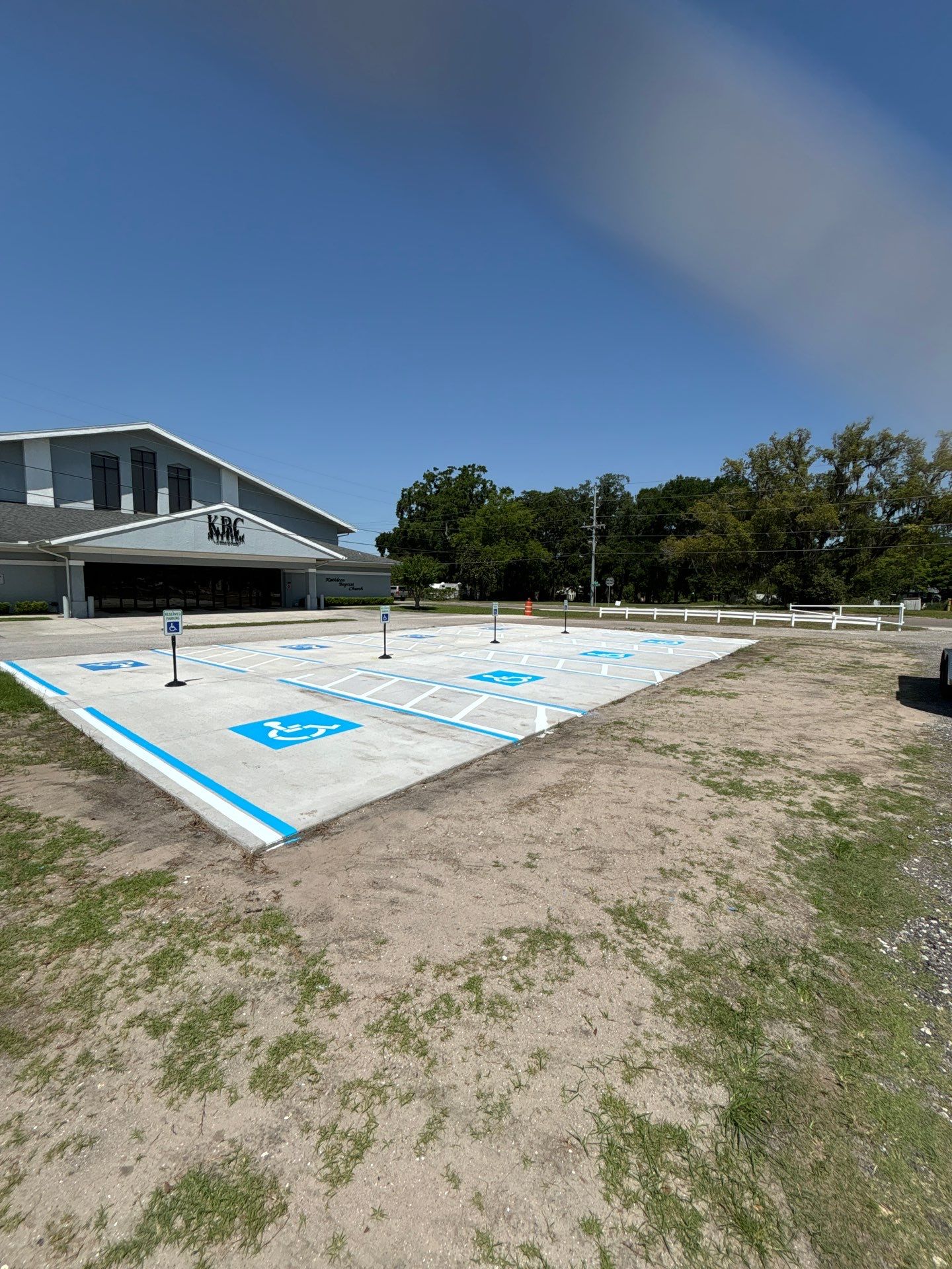 Line Striping New Layout at Kathleen Baptist Church by Everline Coatings & Services - Southwest FL