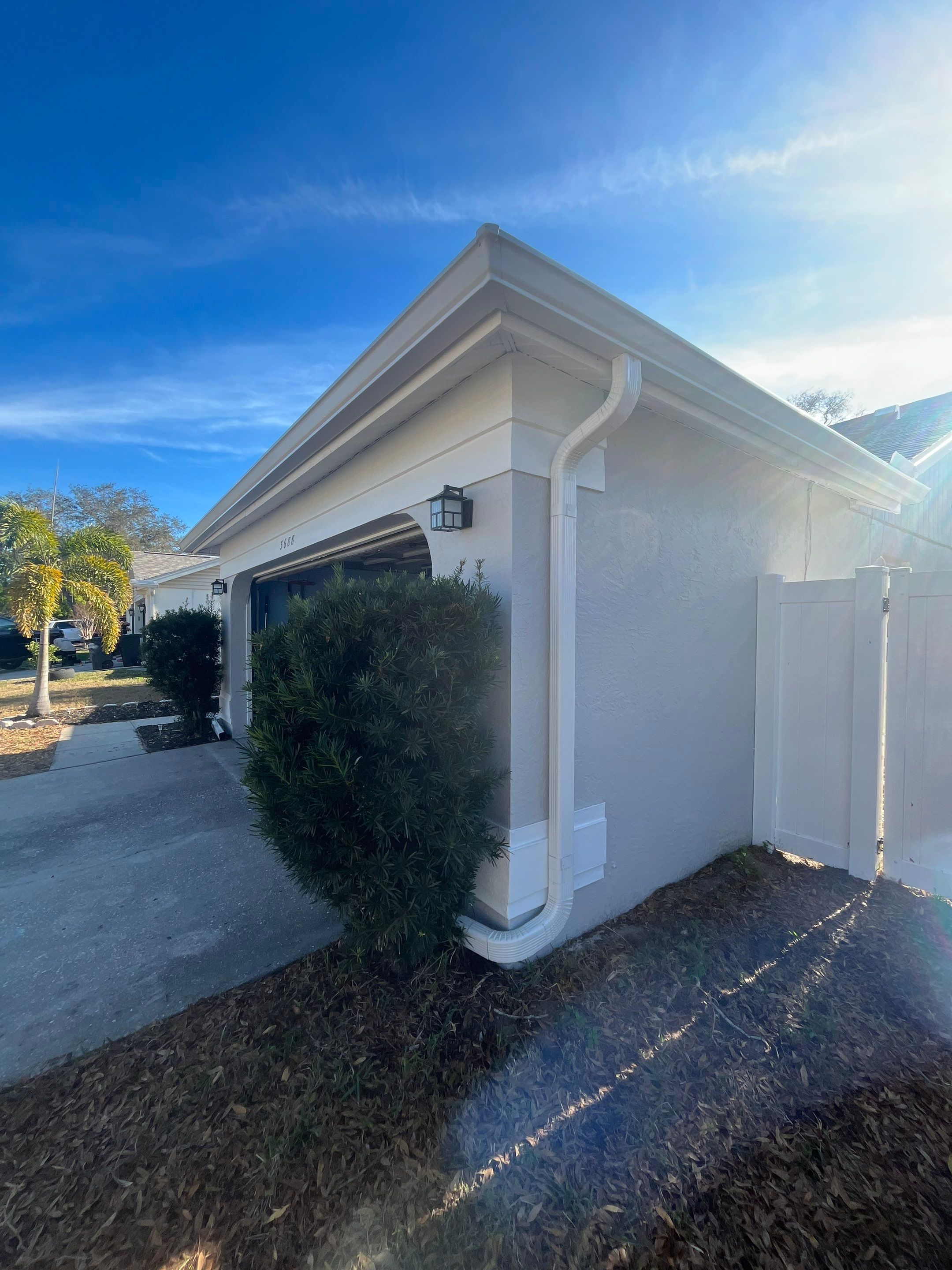 White K Style Seamless Gutters using Aluminum Seamless gutters Downspout Extension Palm Harbor FL by Gutter Professors