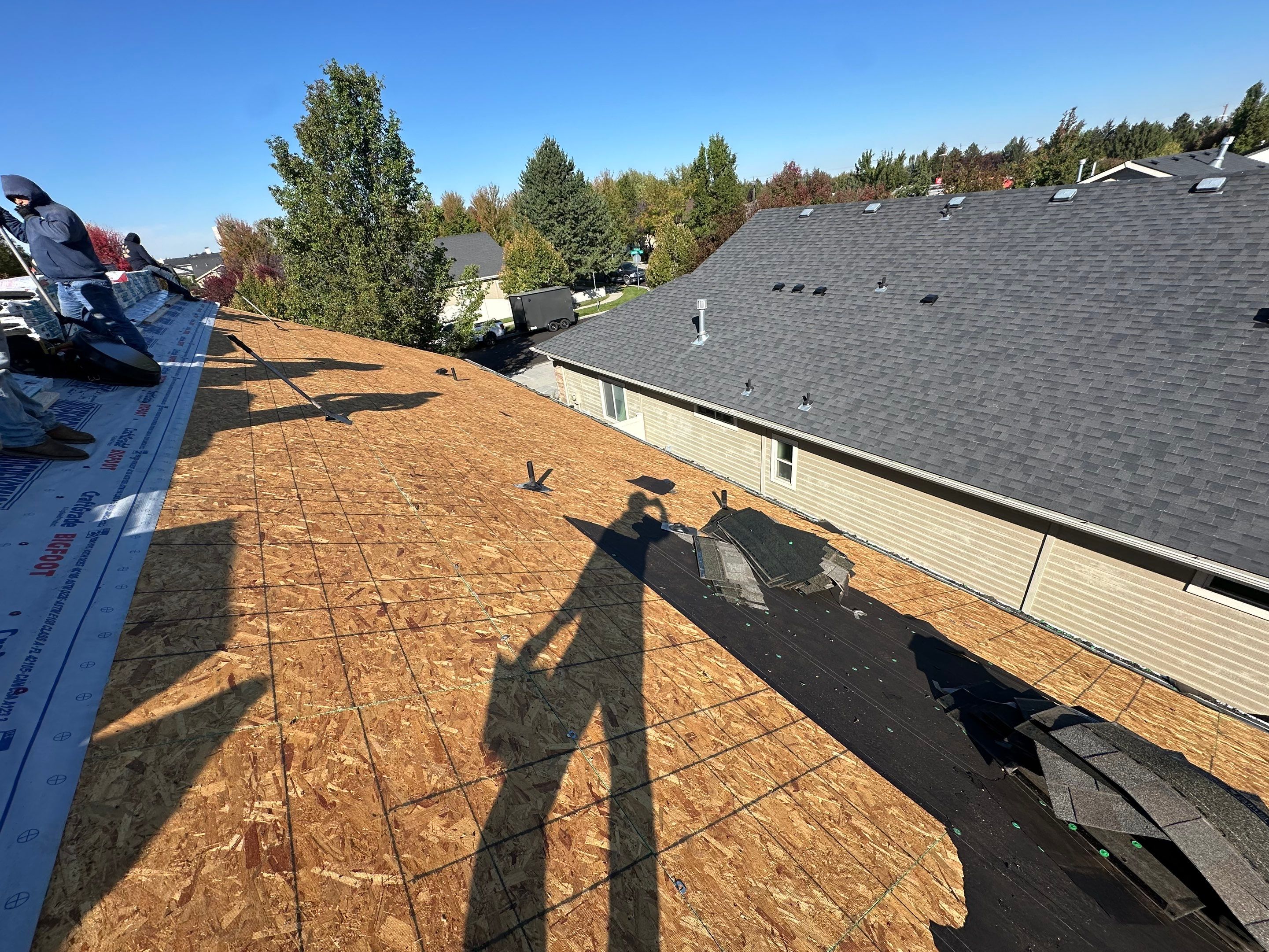 Residential Roof Replacement With Charcoal Architectural Shingles in Meridian by Olive Roofing