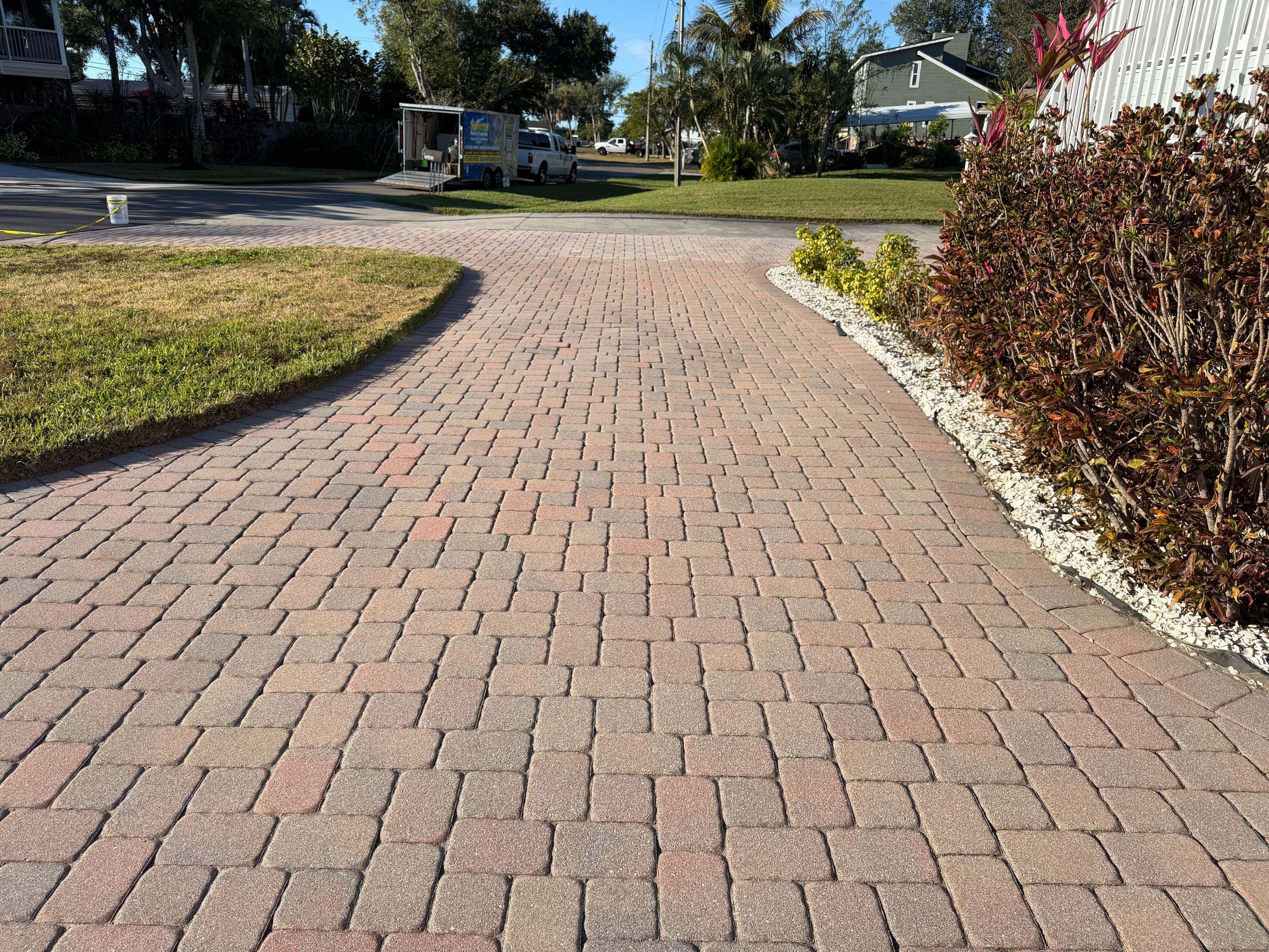 Multi-Toned Paver Driveway Cleaning and Sealing in Ruskin Florida by Supreme Paver Experts