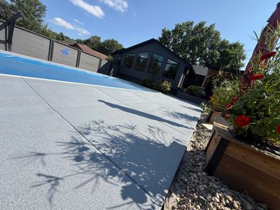 Garage Floor and Textured Pool Deck Coating in Sioux Falls