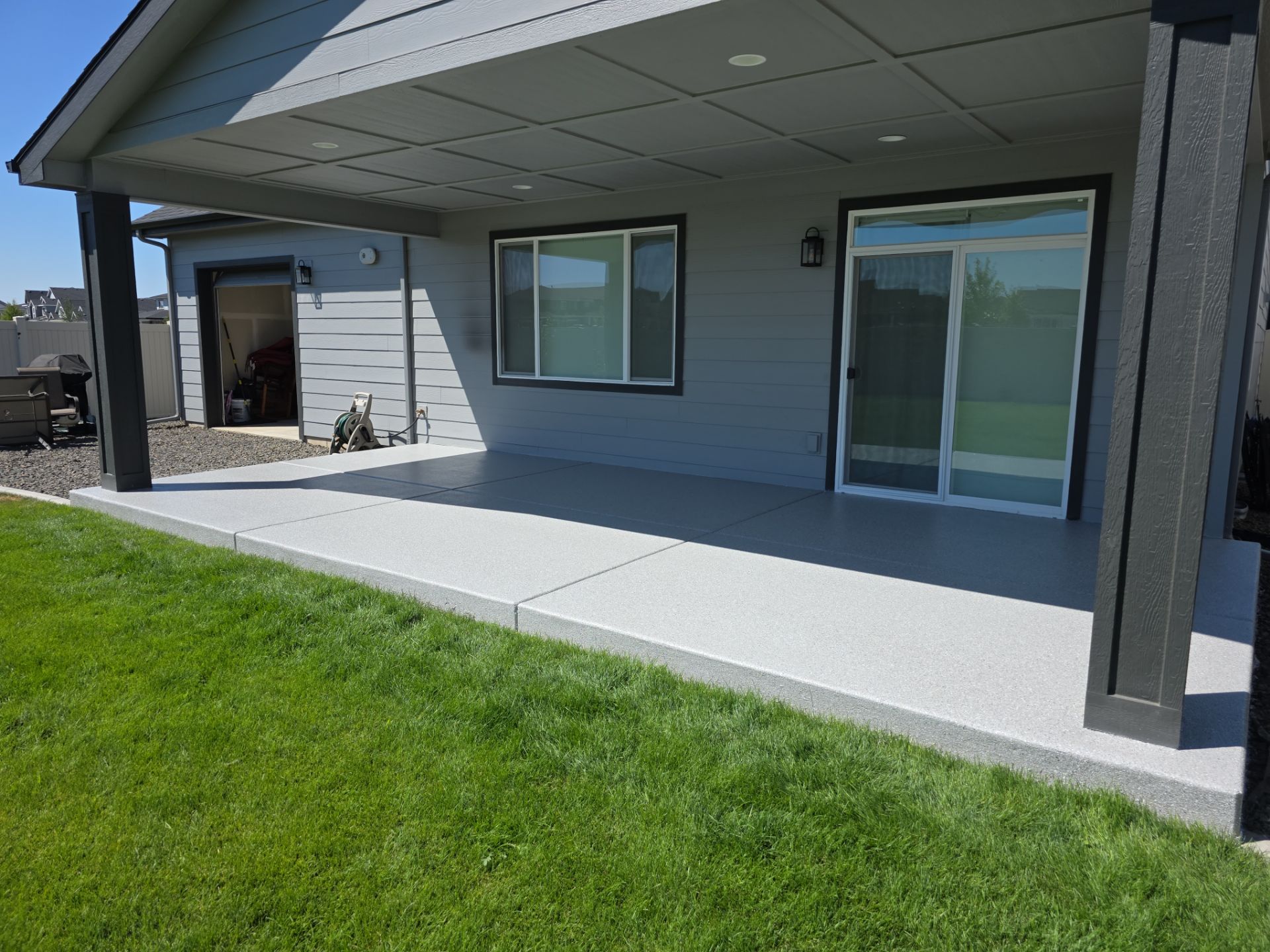 Patio Transformation using Battleship Hybrid by Croc Coatings, LLC