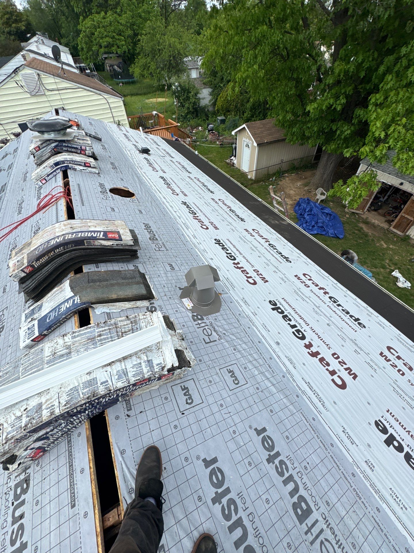 Residential Roofing Installation using GAF HDZ SHINGLES by La Bendicion Contruction Llc