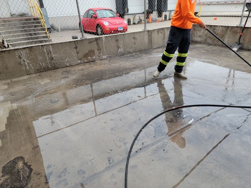 commercial pressure washing using Hot water by Northern Power Washing LLC.