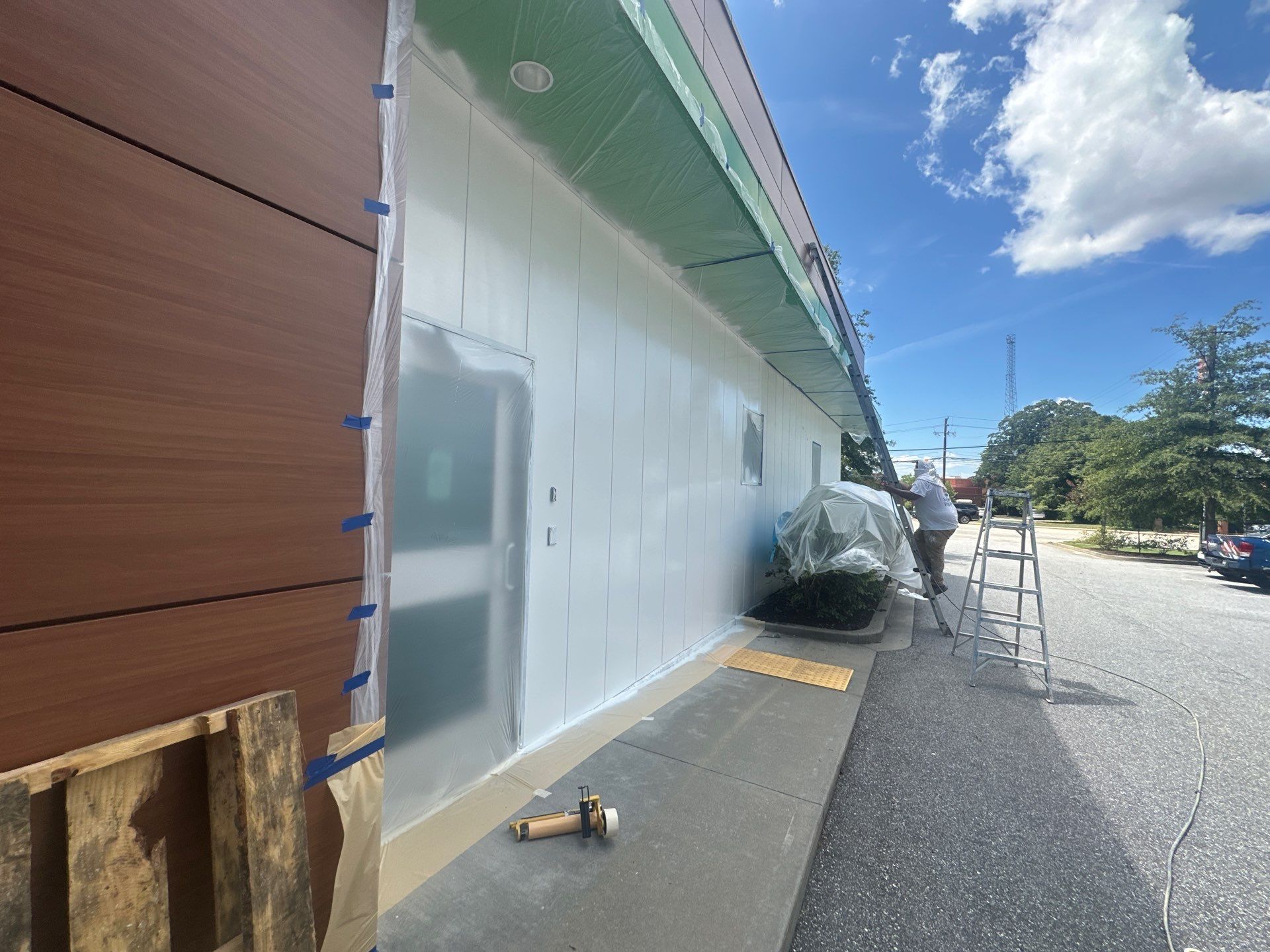 Commercial Exterior Painting for Greenville Parking Services Facility by Painter1