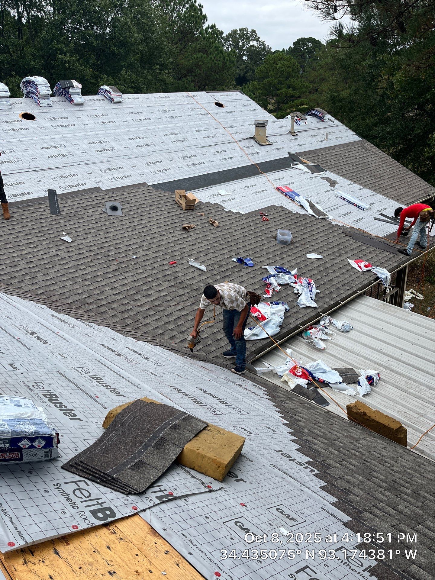 Full Residential Roof Replacement with GAF Timberline HDZ Shingles in Hot Springs by Temple Roofing and Exteriors