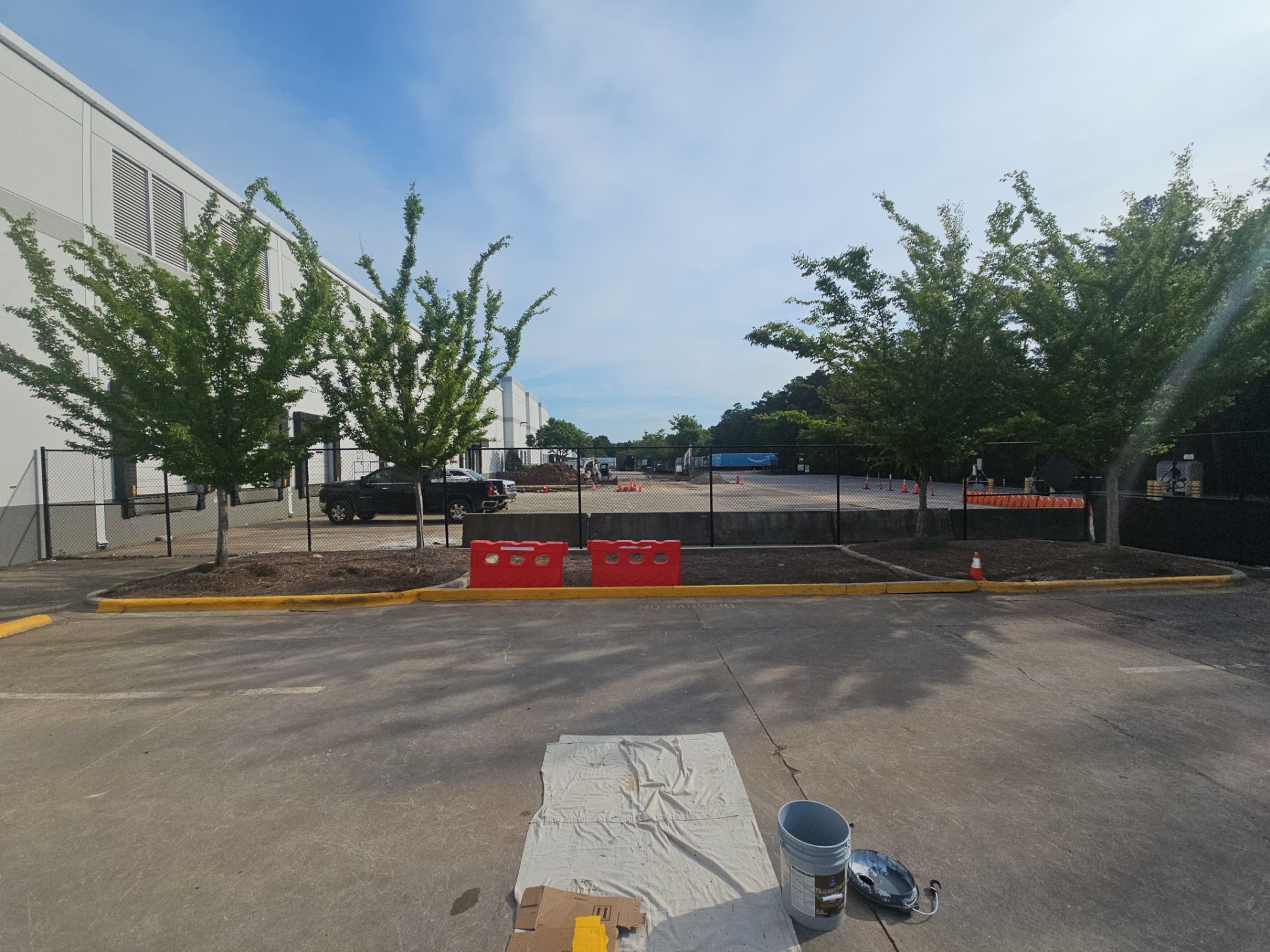 Striping Amazon Parking Lot  by Billy Weatherspoon Contractor