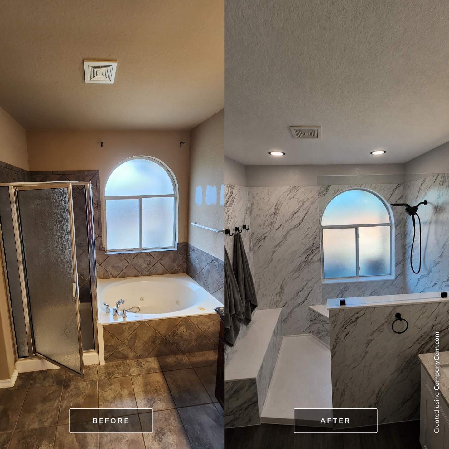 Cibolo Large Walk-In Shower Remodel with Hidden Niche and Smart Shower Controls by Legacy Bath and Kitchen