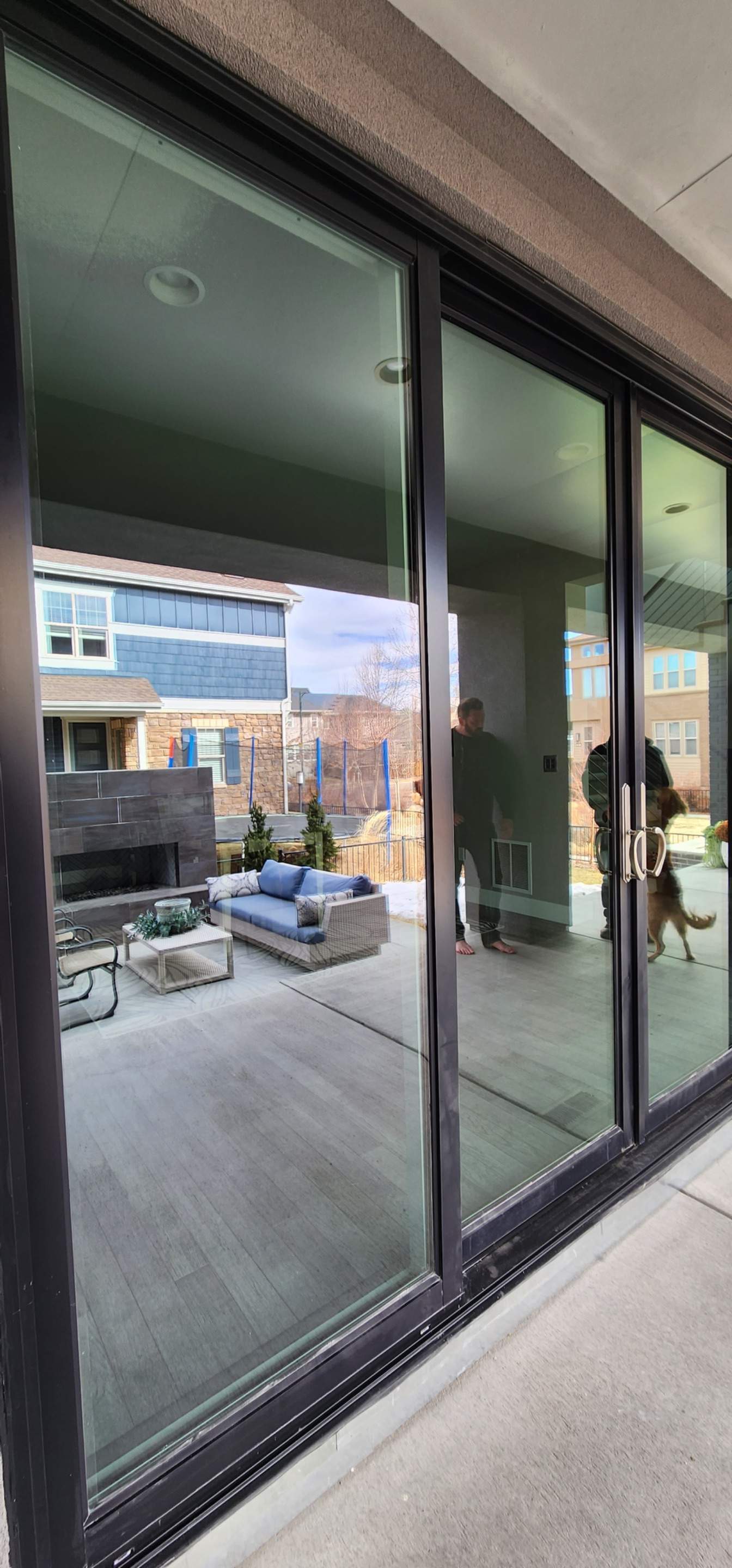 Open your space up to the outside! 4 Panel Patio door replacing 2 windows by 1st choice windows and siding