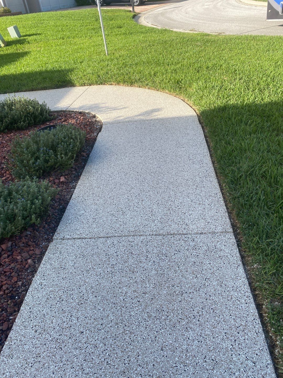 Driveway and Sidewalk Driftwood by Innovative Concrete Coatings 