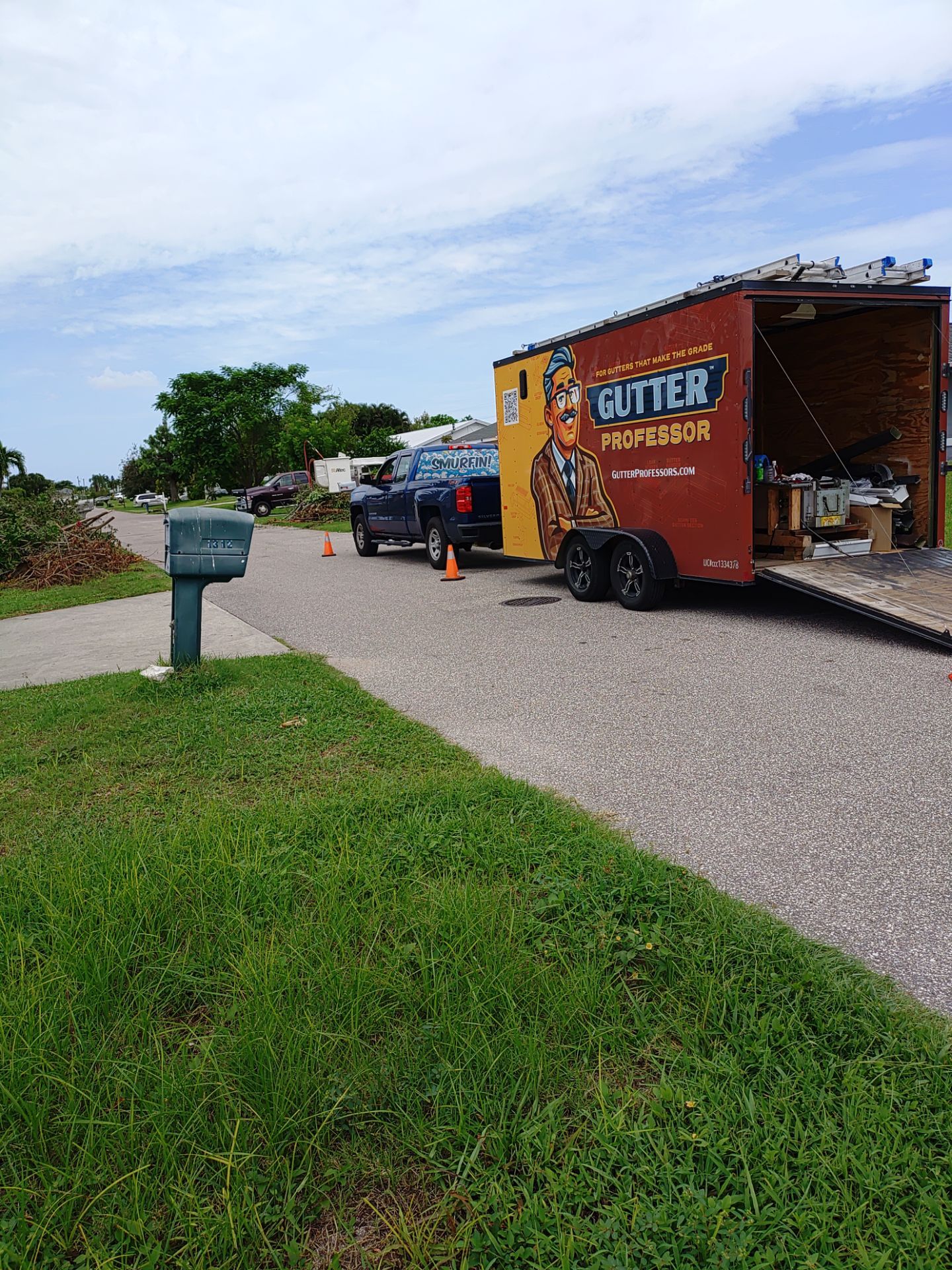 3x4 Downspouts Bronze Installation in Cape Coral FL by Gutter Professors