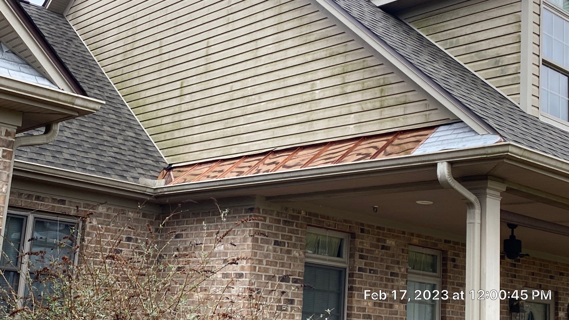 GAF Weathered Wood and Custom Copper by Just In Time Roofing and Restoration