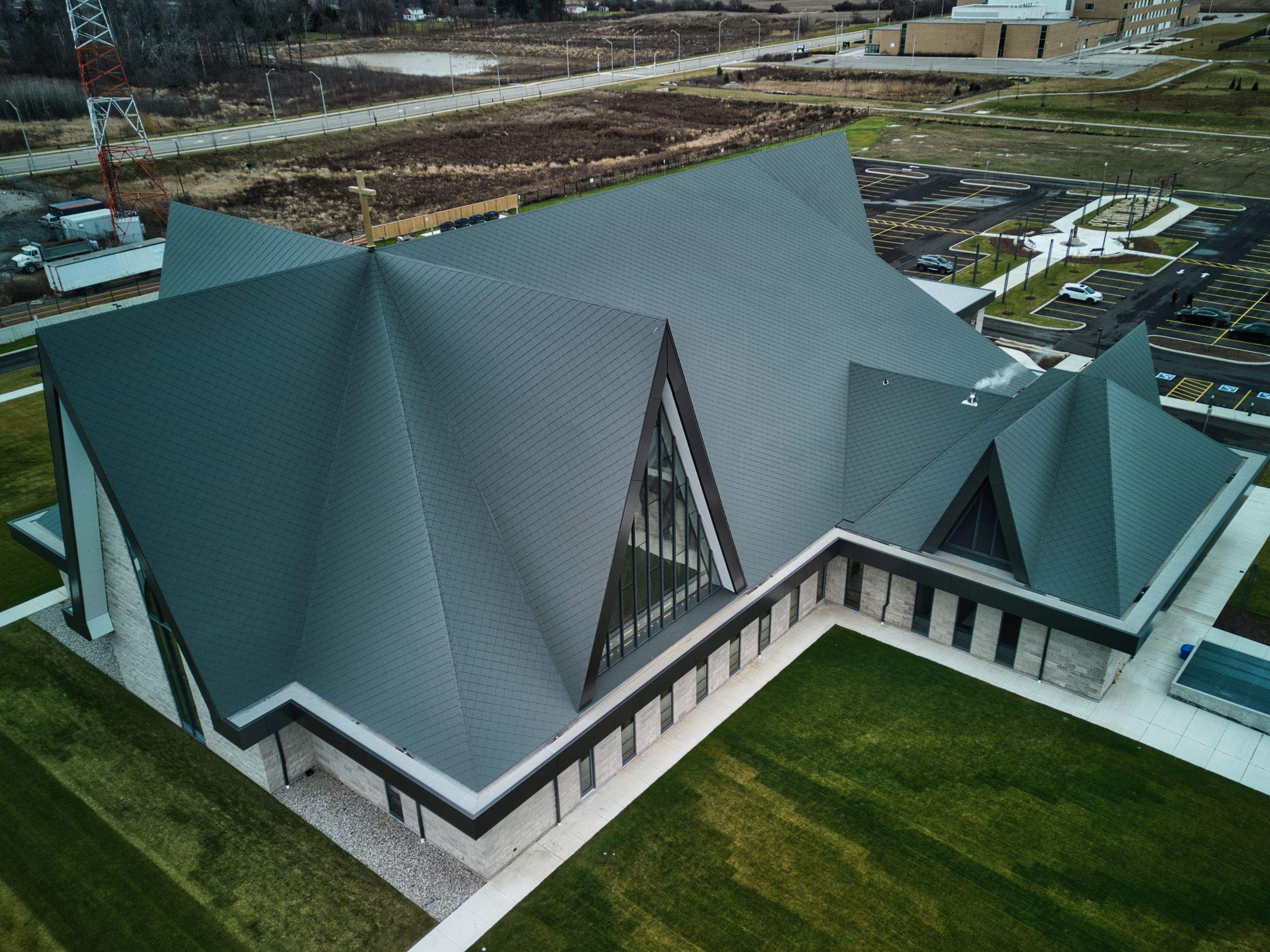 Commercial Roofing Installation using Diamond Tile Metal Shingles , Tpo Flat Roof by Jay Carter Roofing & Sheet Metal