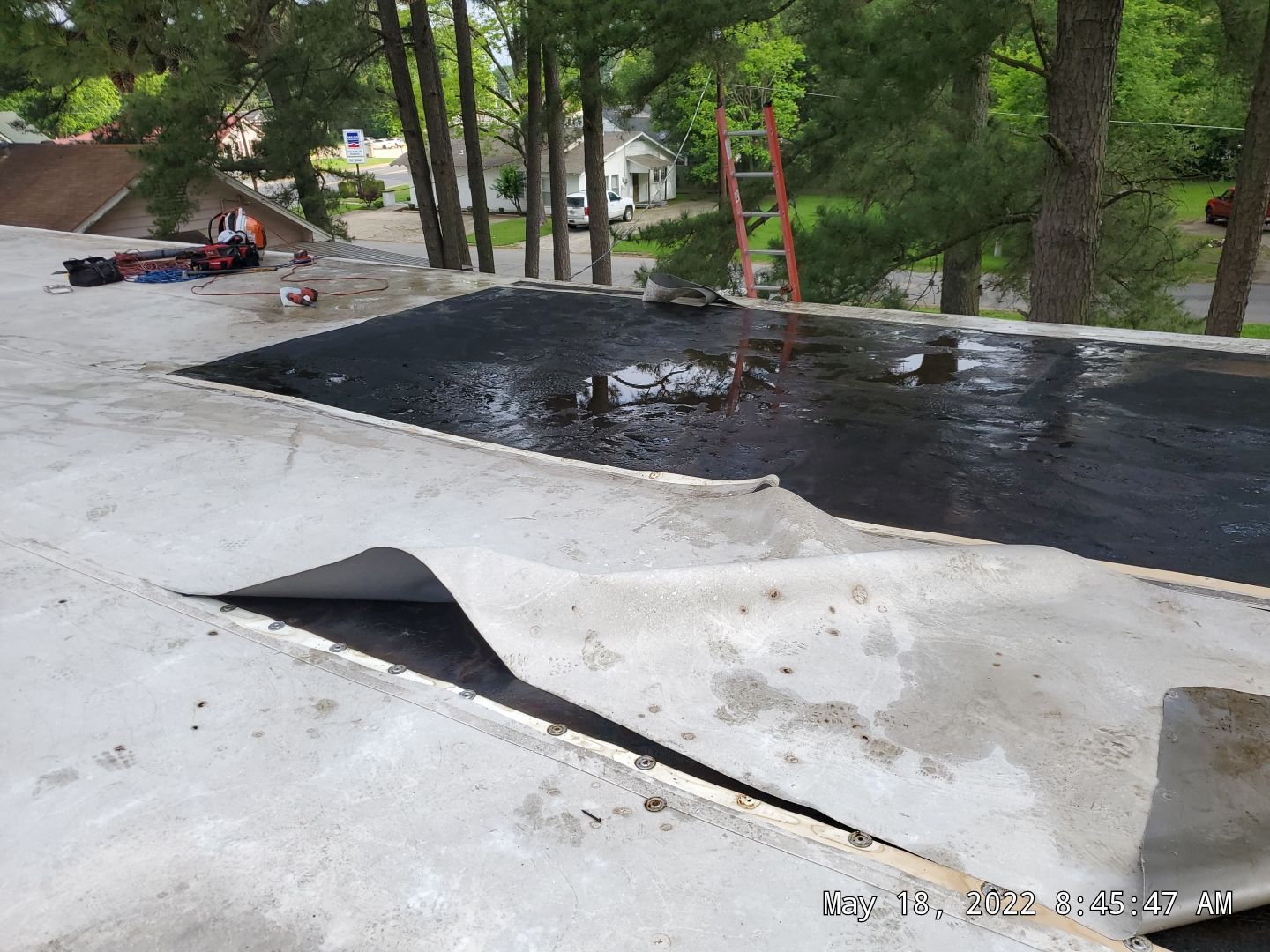 Commercial Roofing Installation using 60 mil PVC by Hostetler Roofing