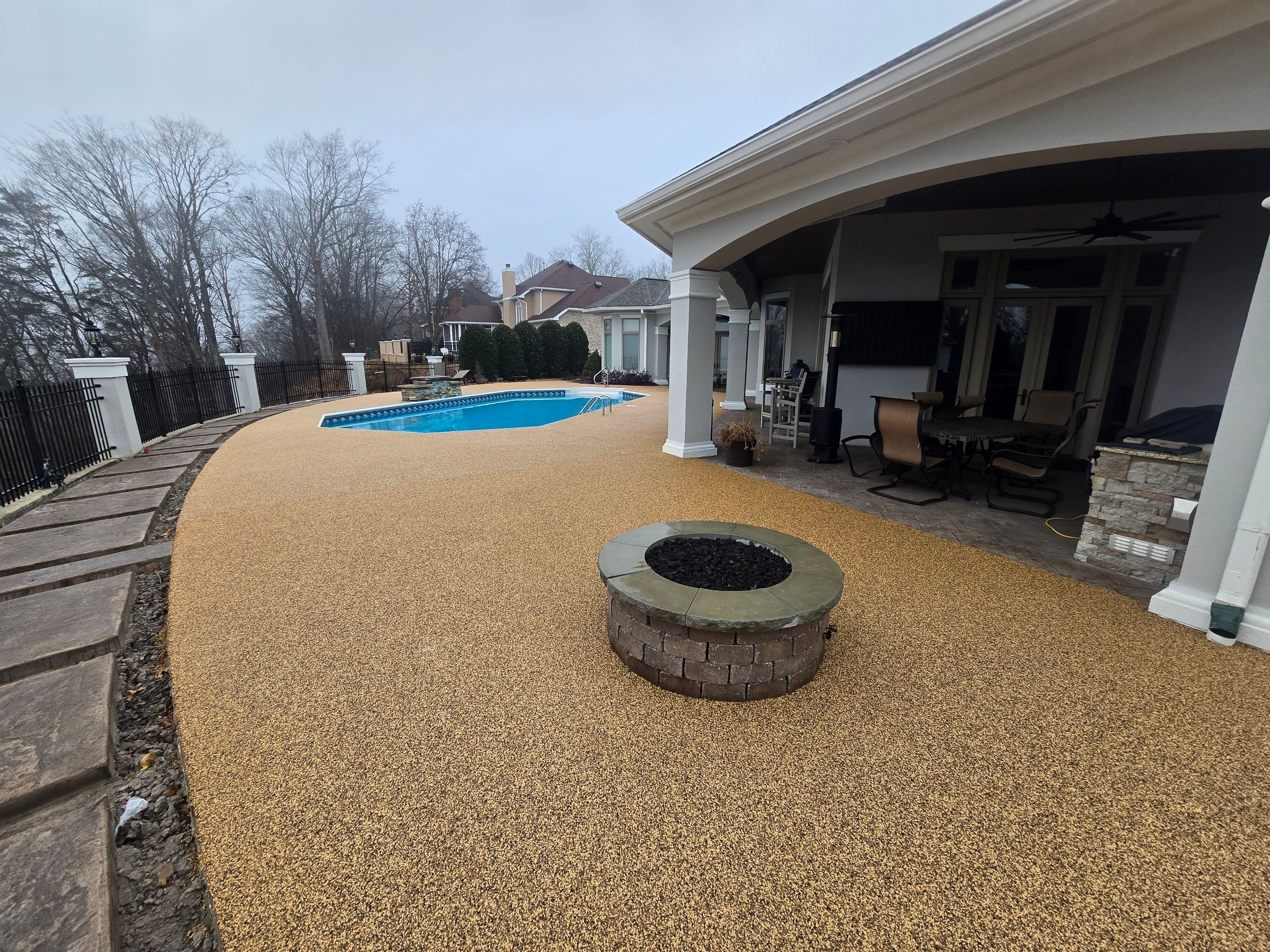 Pool Deck Using Brownstone by Elite Floor Solutions
