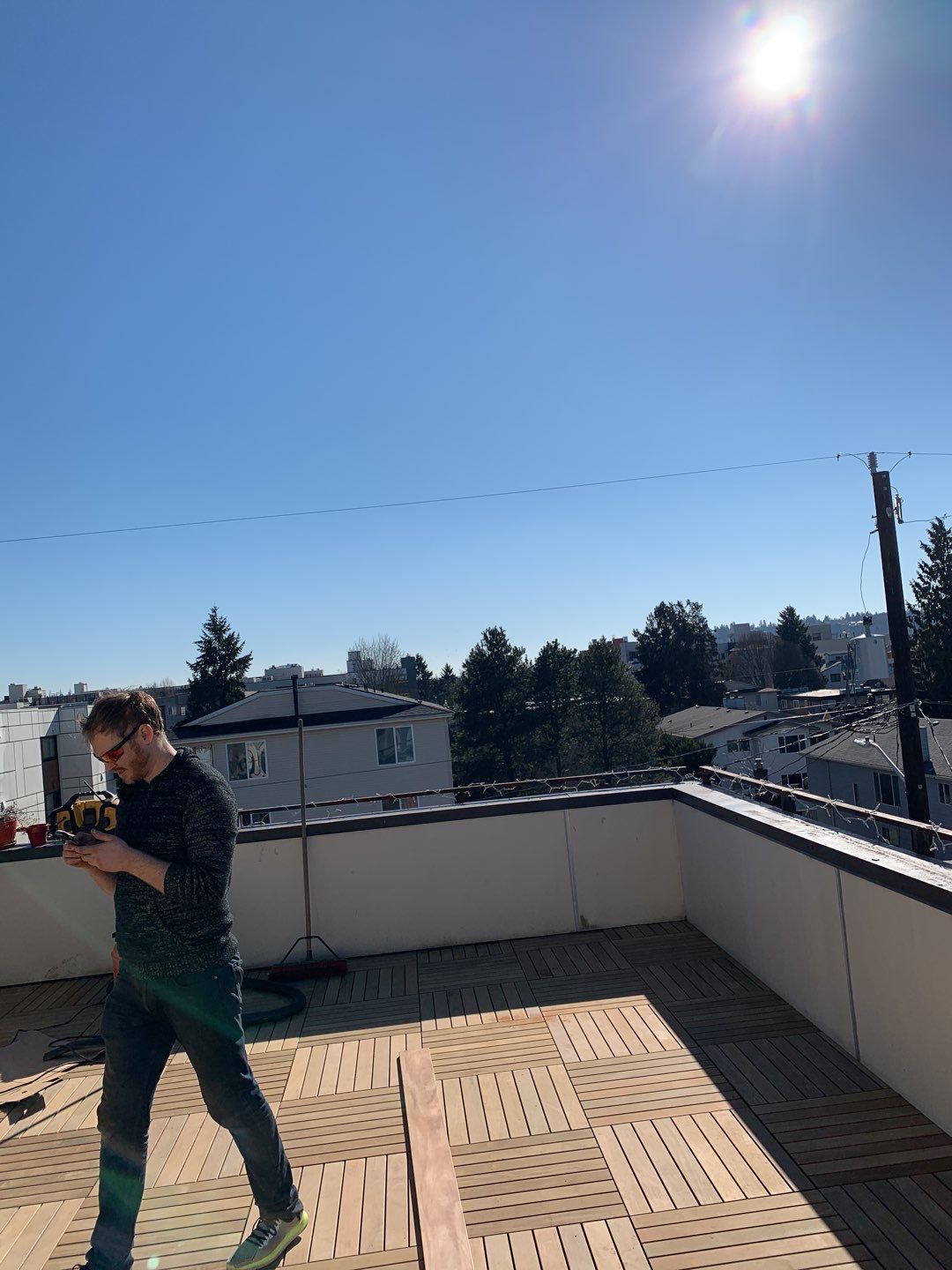 Ballard Rooftop Deck using IPE Tiles by Alki deck builders