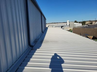 Side view of a clean standing seam metal roof