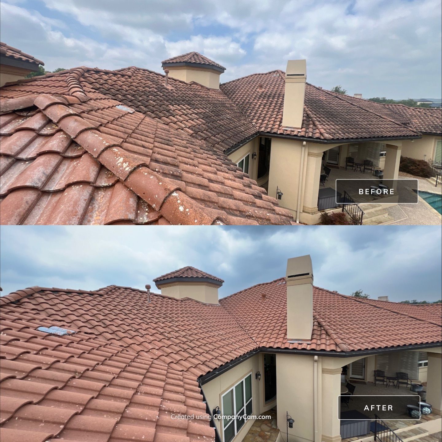Tile Roof Wash Project in Boerne by Bright Choice