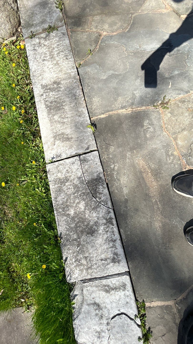 natural stone using Algaecide, soft wash soap by Northern Power Washing LLC.