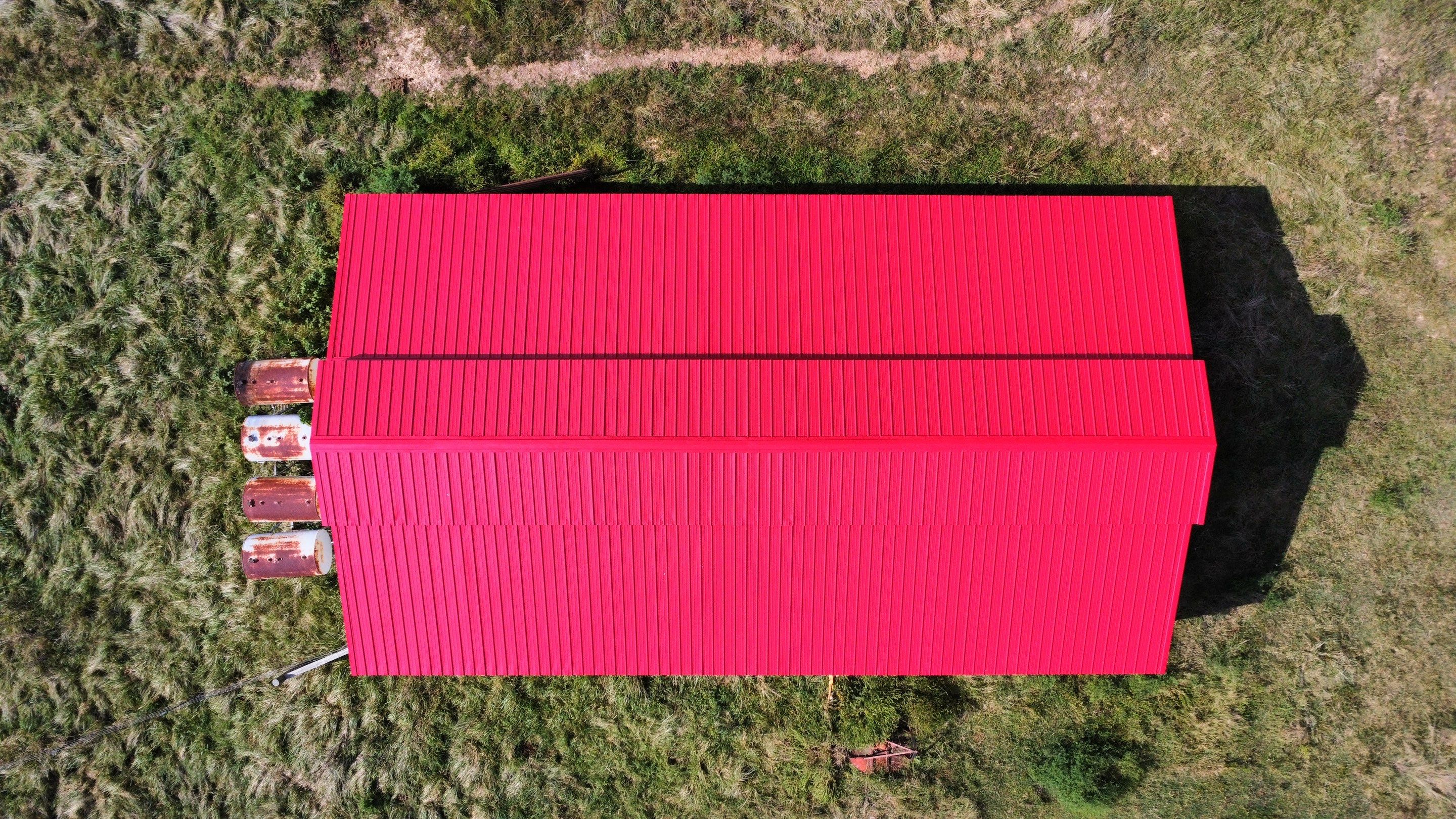 Residential Roofing Install - 29 Gauge G-Rib Metal - Color Brown & Crimson Red by Titan Commercial & Residential Roofing