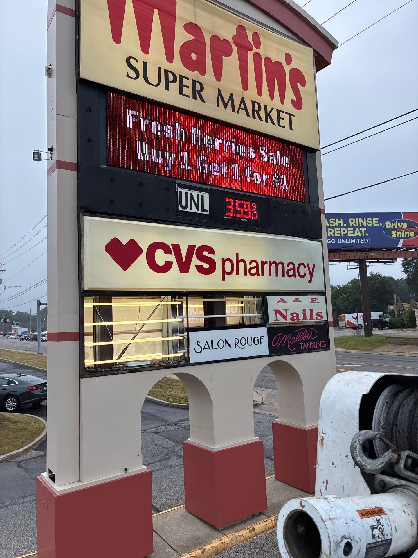 Multi-Tenant Pylon Sign Maintenance and LED Service in South Bend by Hayes Design co